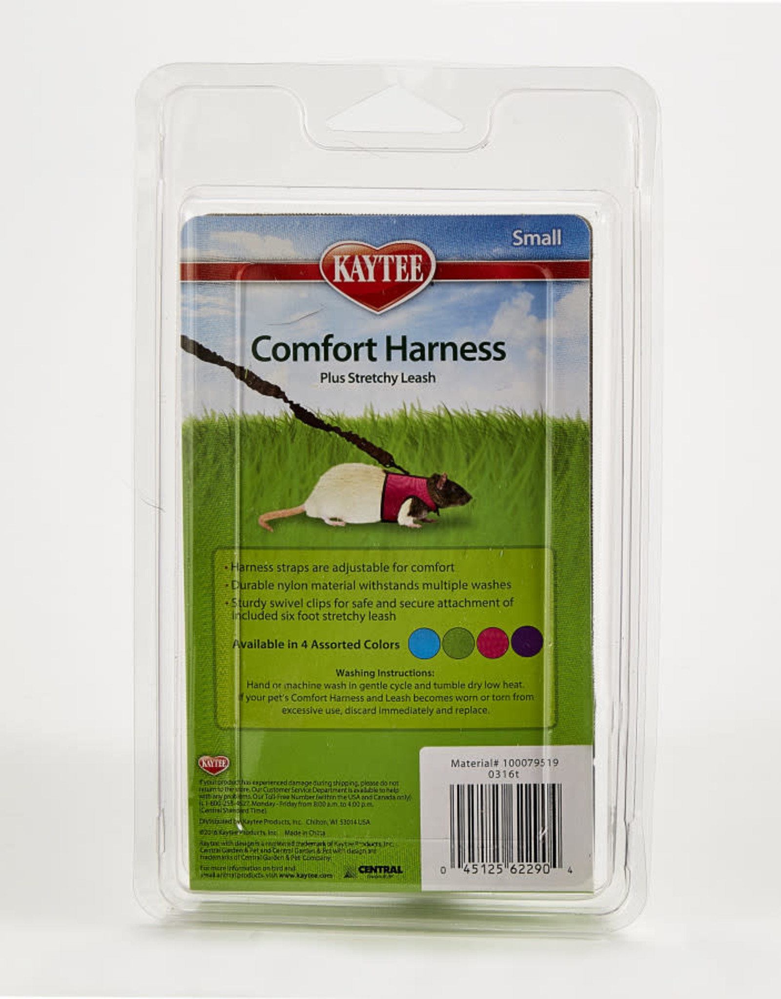 CENTRAL - KAYTEE PRODUCTS KAYTEE- COMFORT HARNESS- 8X4.5X1.5- STRETCHY LEASH- SMALL