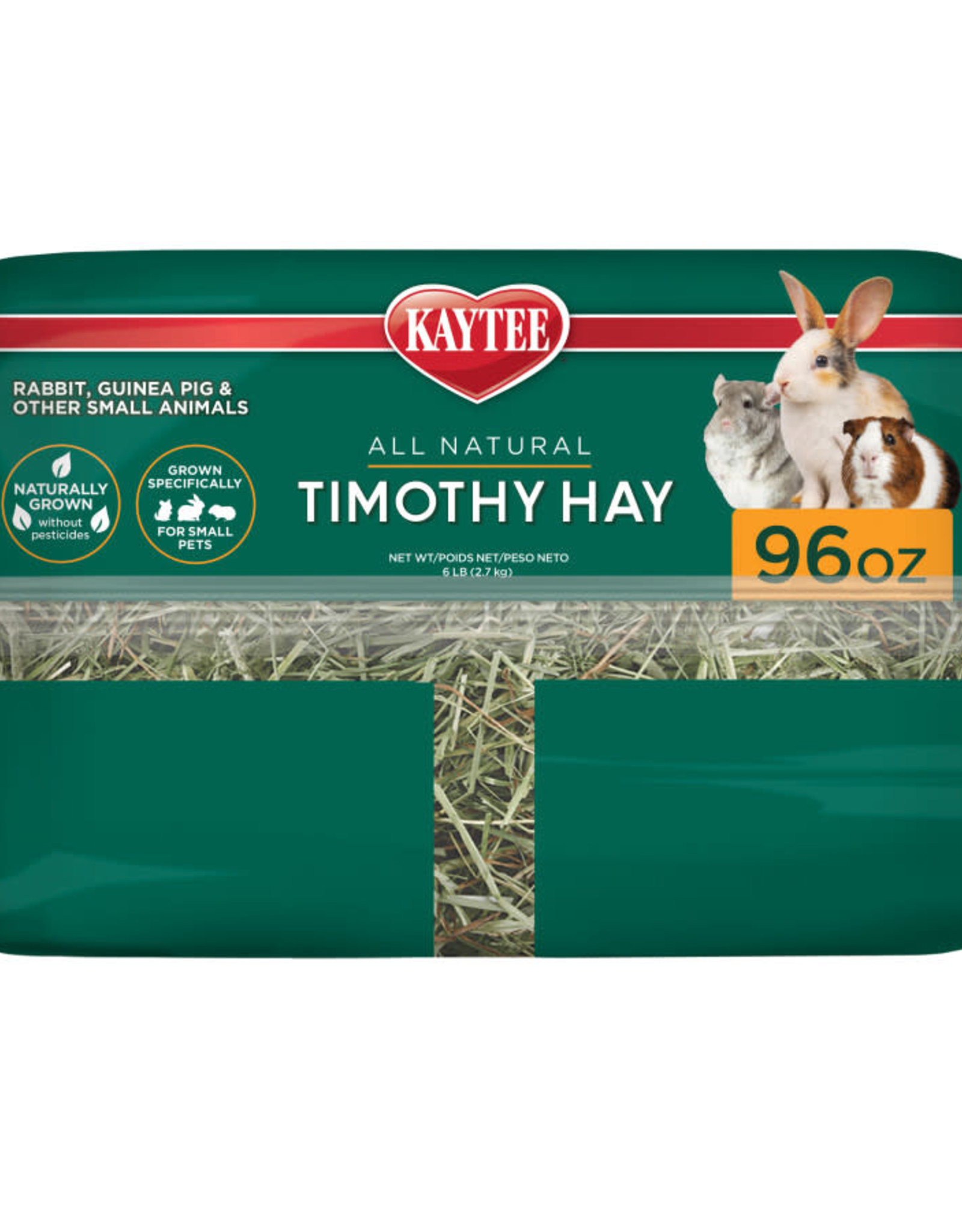 CENTRAL - KAYTEE PRODUCTS KAYTEE- NATURAL- 16X13X10- TIMOTHY HAY 96 OZ