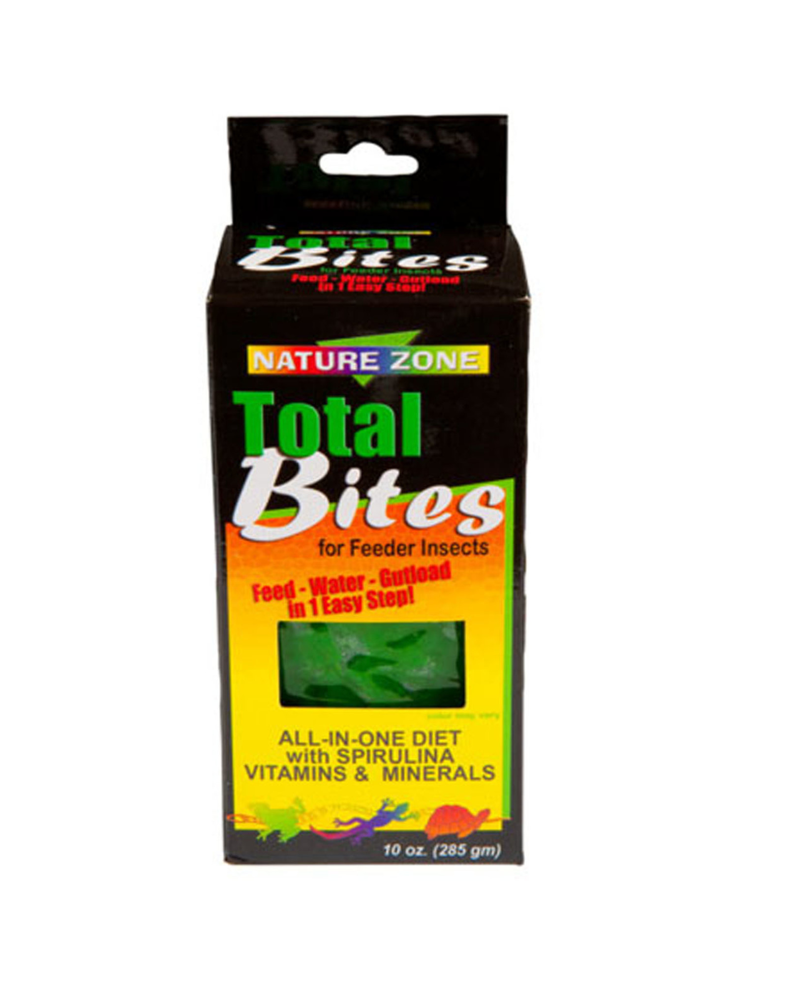 NATURE ZONE NATURE ZONE- TOTAL BITES WITH SPIRULINA- GUT-LOAD FOR CRICKETS AND FEEDER INSECTS-  9 OZ