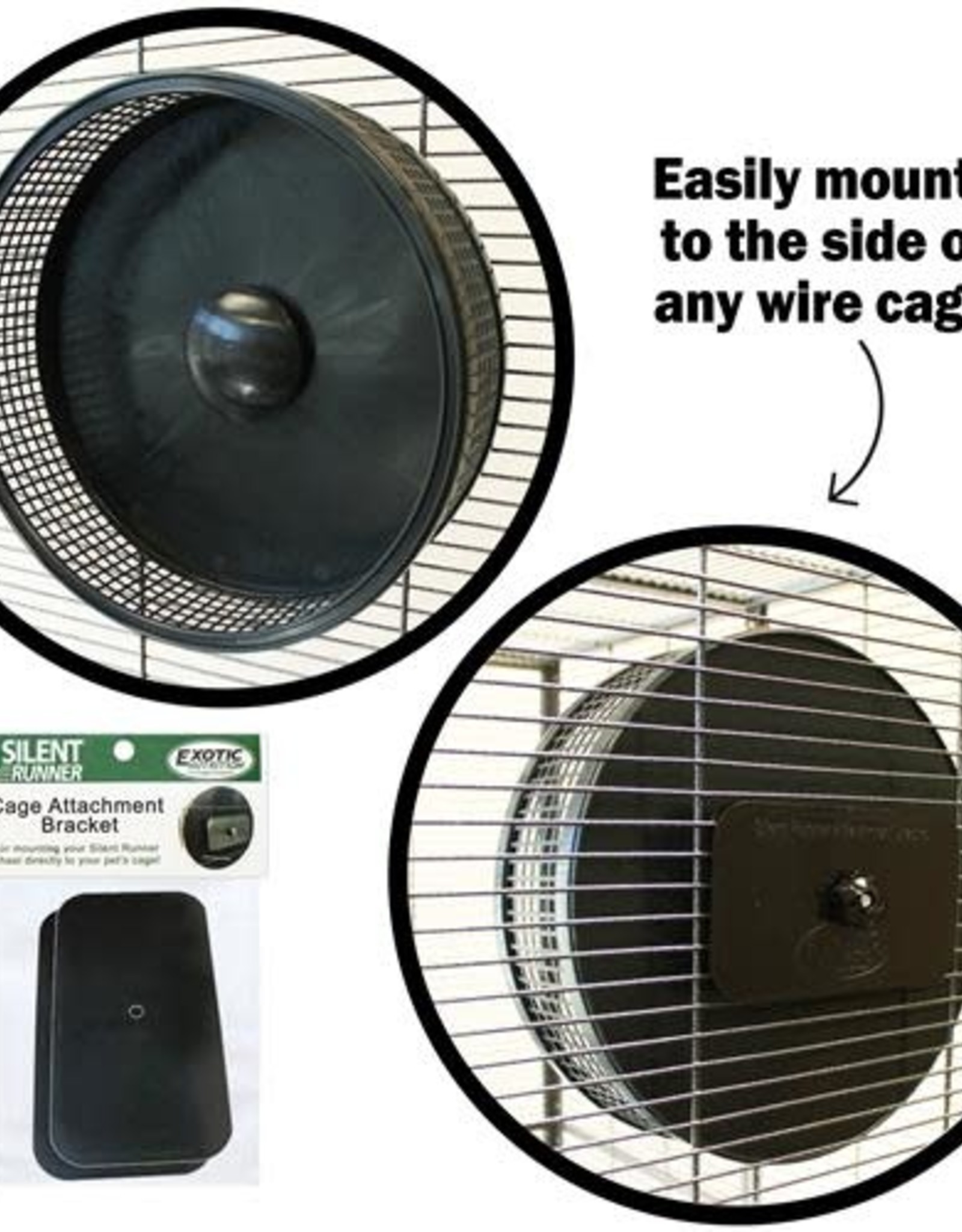 EXOTIC NUTRITION EN5983-BK-CA- SILENT RUNNER- PRO WHEEL- 12X12X3.5- WITH CAGE ATTACHMENT- BLACK