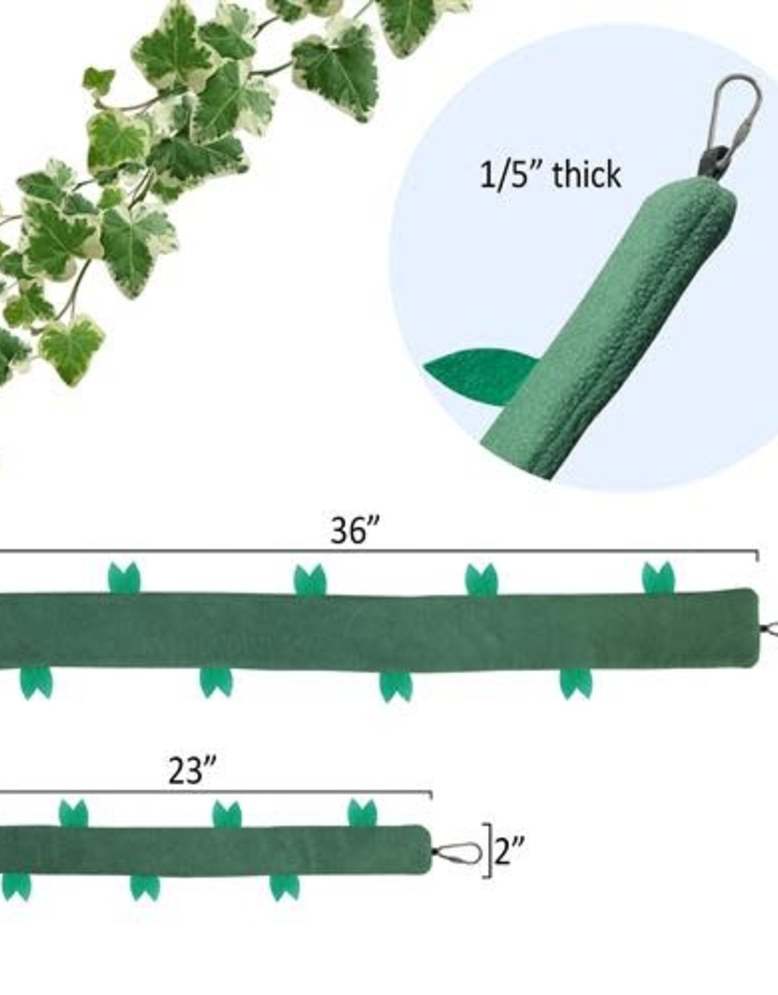 EN5341LG- FLEECE VINE-  36X3.5X.5- LARGE- GREEN
