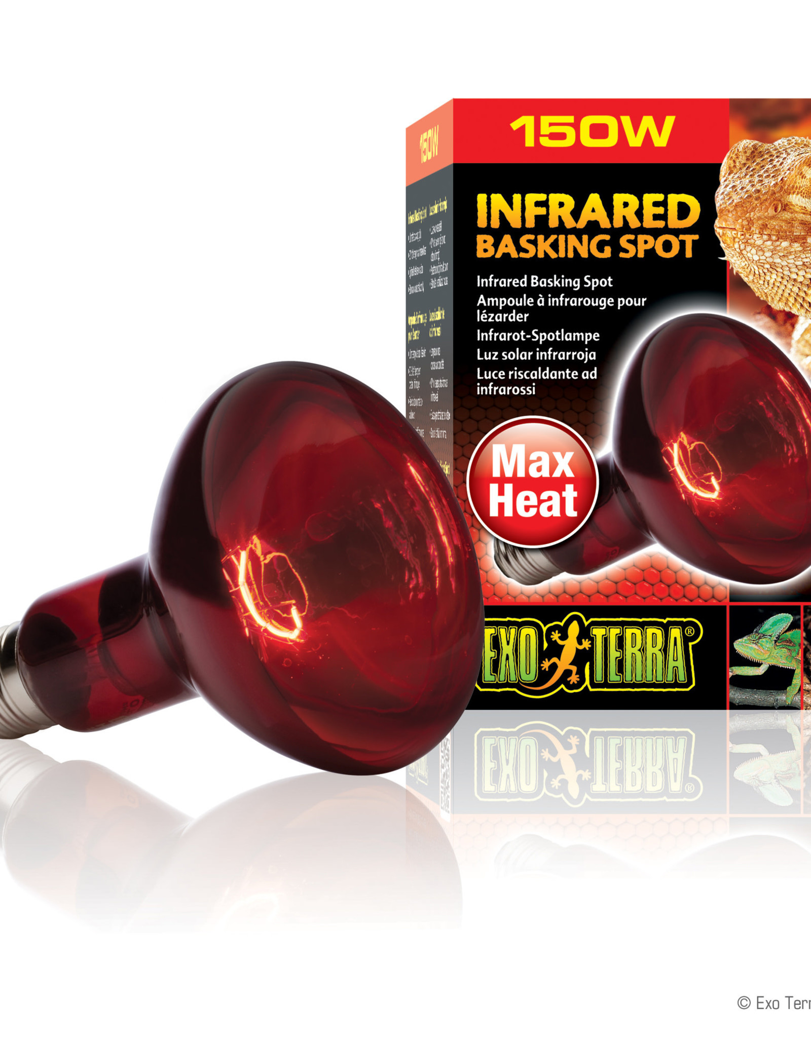 EXO TERRA EXO TERRA- PT2146- BASKING SPOT- LAMP/BULB- RED GLASS- 3X3X5- 150W- INFRARED