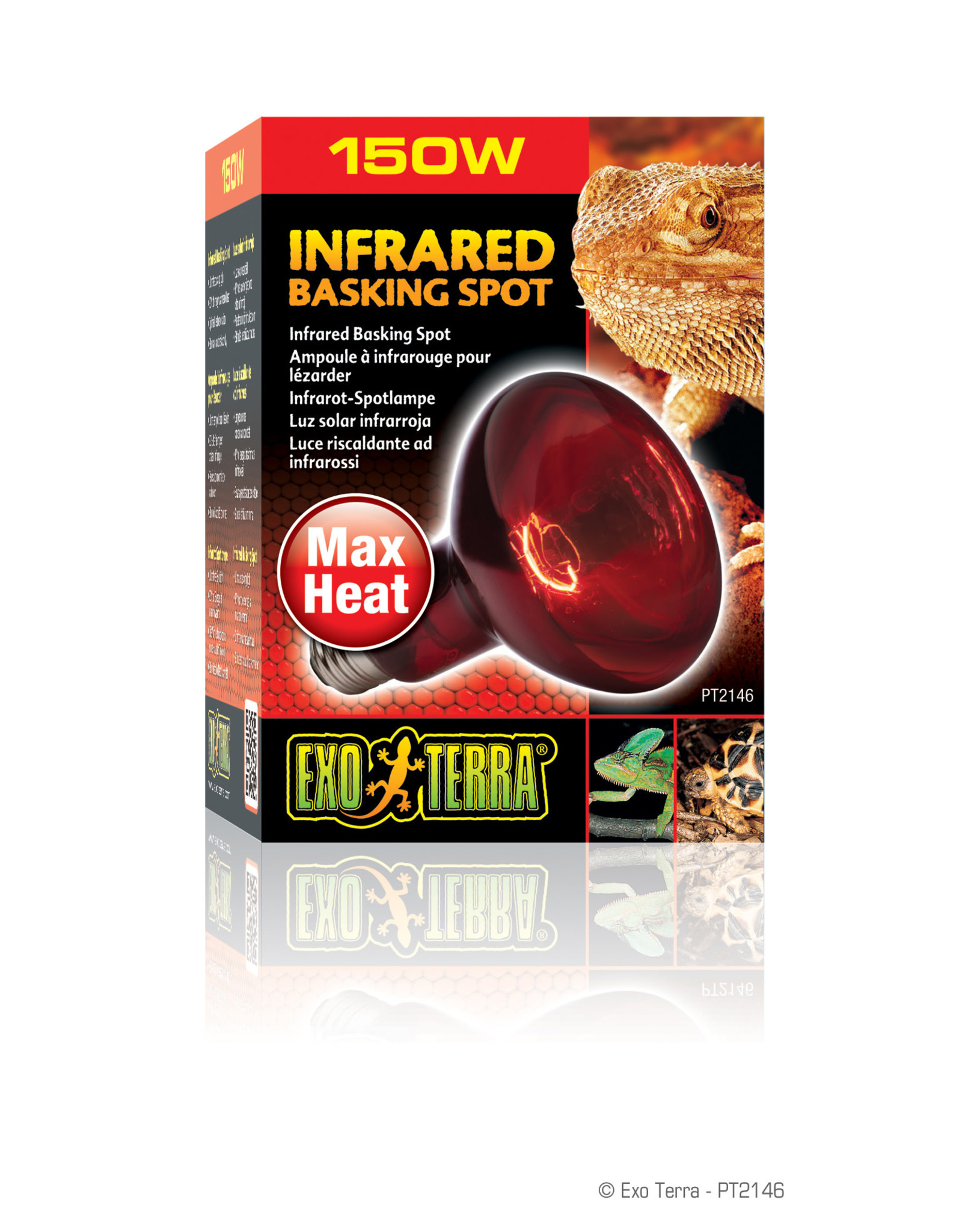 EXO TERRA EXO TERRA- PT2146- BASKING SPOT- LAMP/BULB- RED GLASS- 3X3X5- 150W- INFRARED