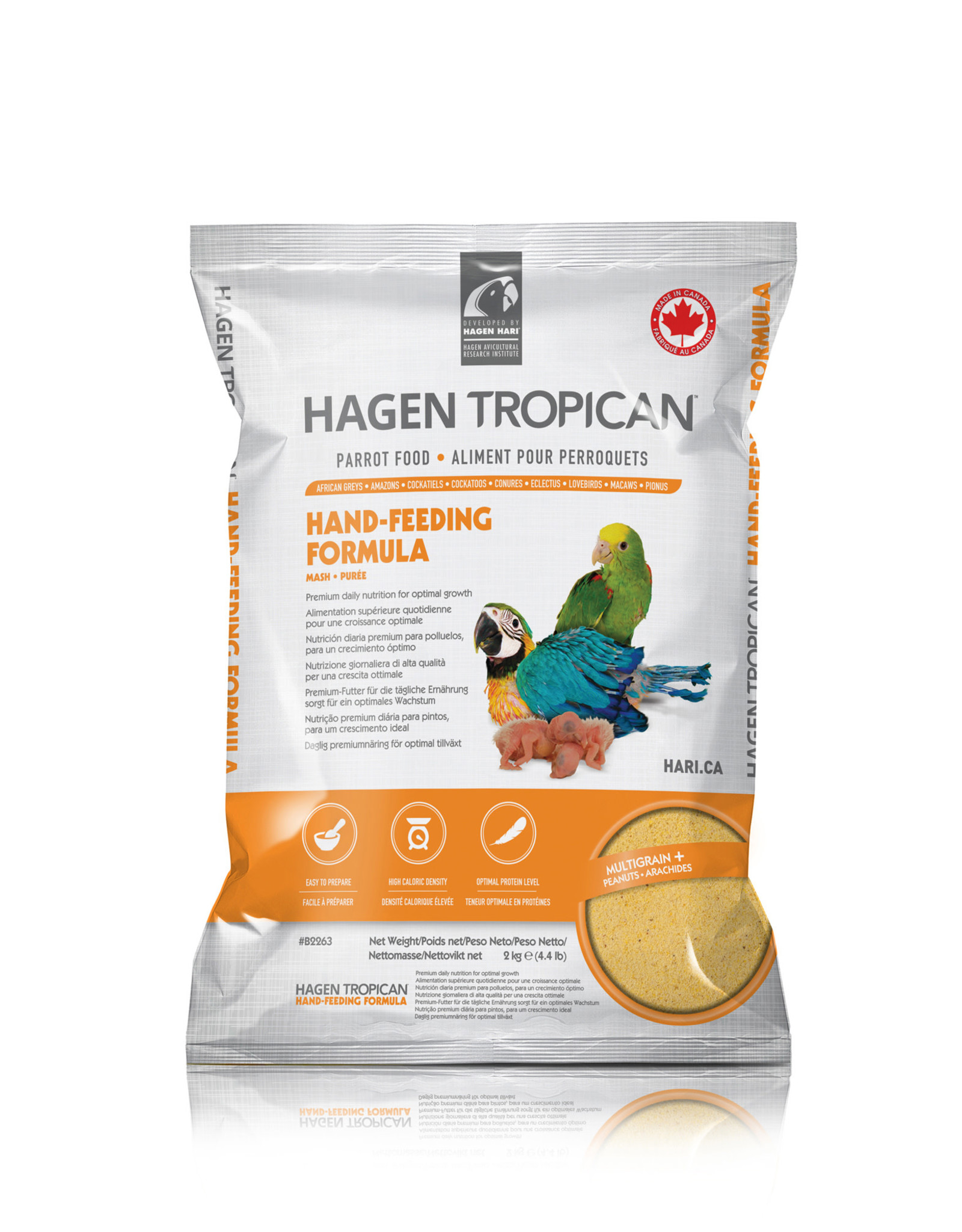 HARI HARI- B2263- TROPICAN- HAND FEEDING FORMULA- 14X2X16- FOR BABY BIRDS-  4.4 LB