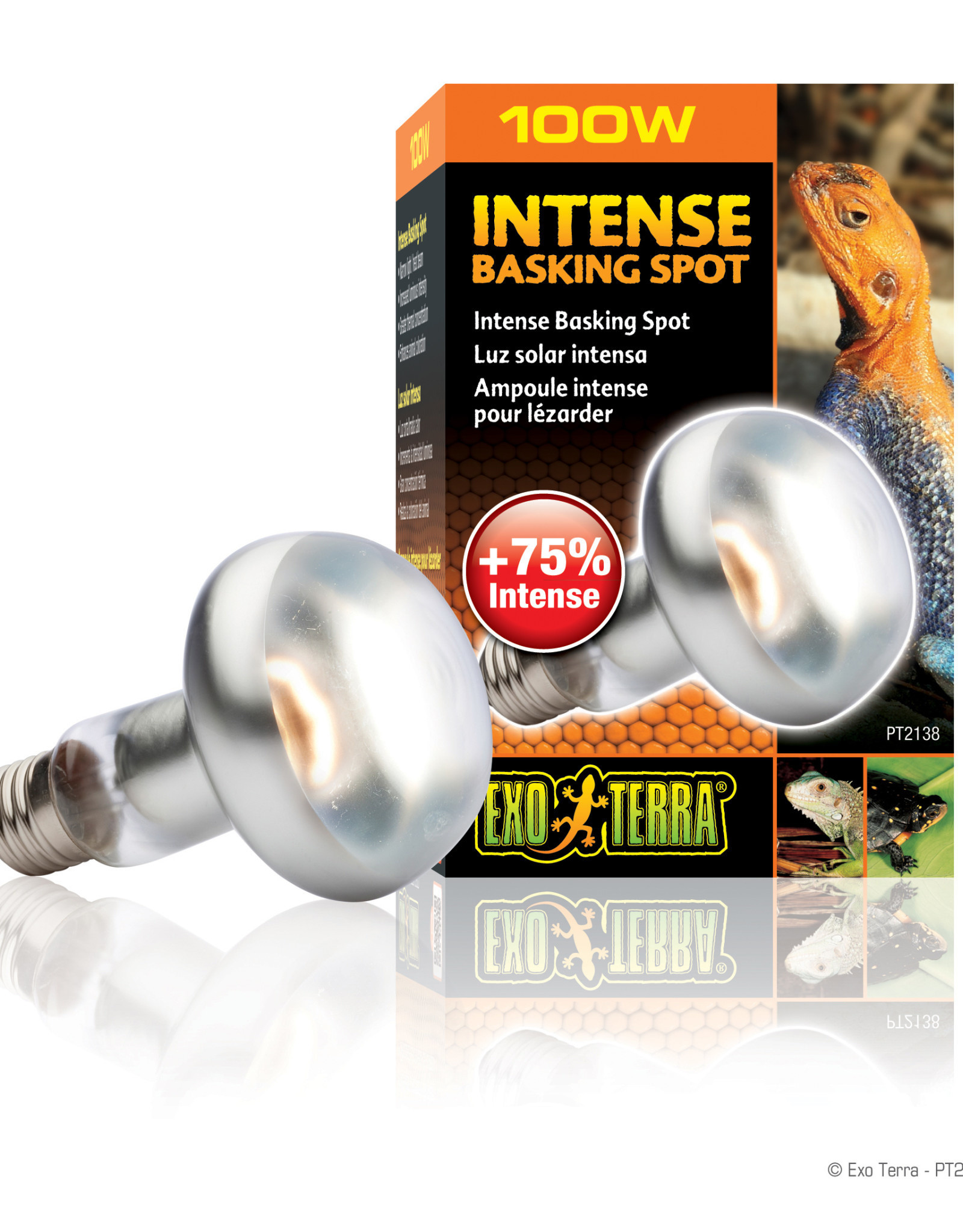 EXO TERRA PT2138- BASKING SPOT- LAMP/BULB- 4X4X6- 100W- INTENSE
