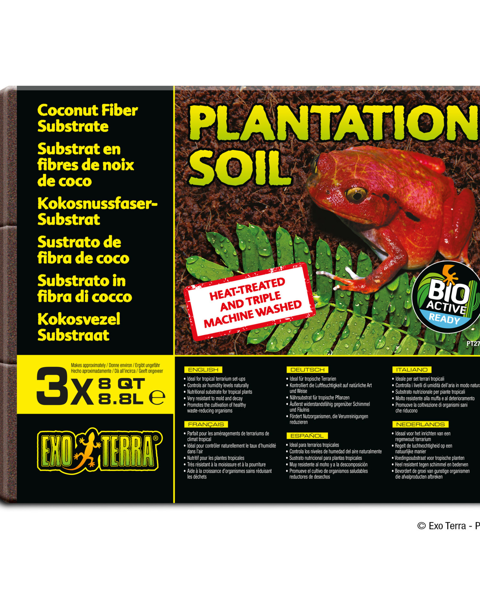 EXO TERRA PT2771-TERRARIUM- SUBSTRATE- REPTILE- PLANTATION SOIL- 5X8X4- 8 QT- 3 PK