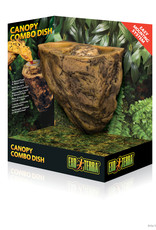 EXO TERRA EXO TERRA- PT2824- CANOPY- FOOD AND WATER DISH- SELF-ADHESIVE CLIP-  8X5X4- COMBO DISH