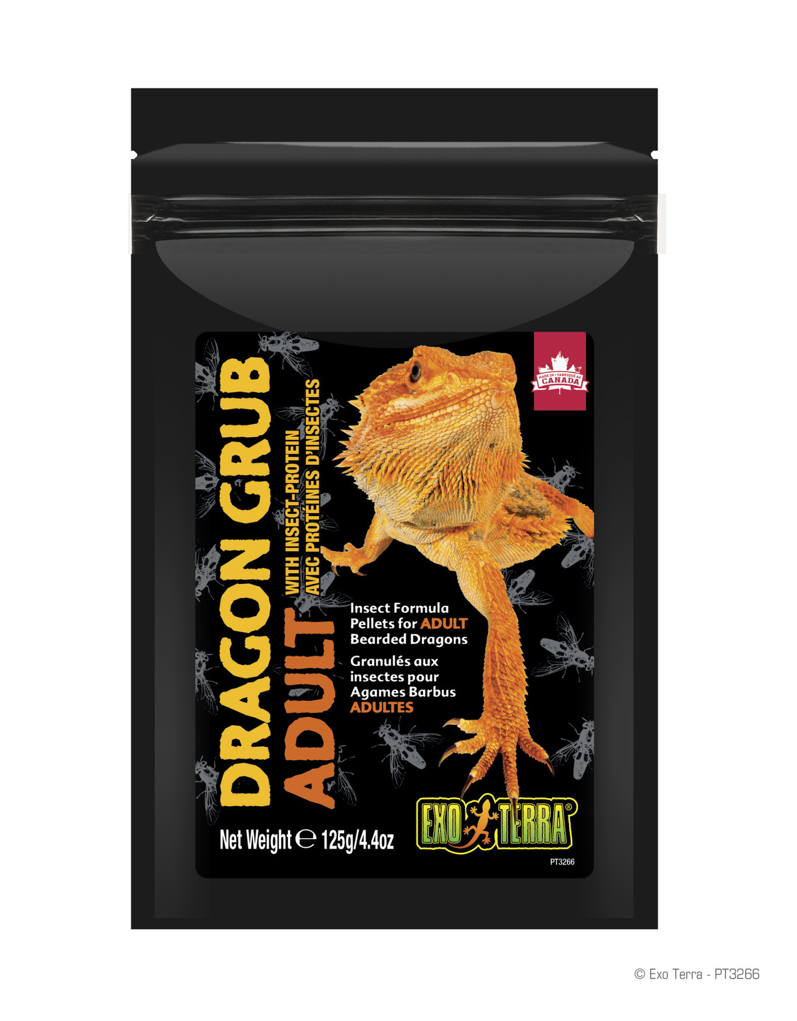 EXO TERRA EXO TERRA- PT3266- DRAGON GRUB- PELLETS- BEARDED DRAGON- 6X4X2- ADULT- 4.4 OZ