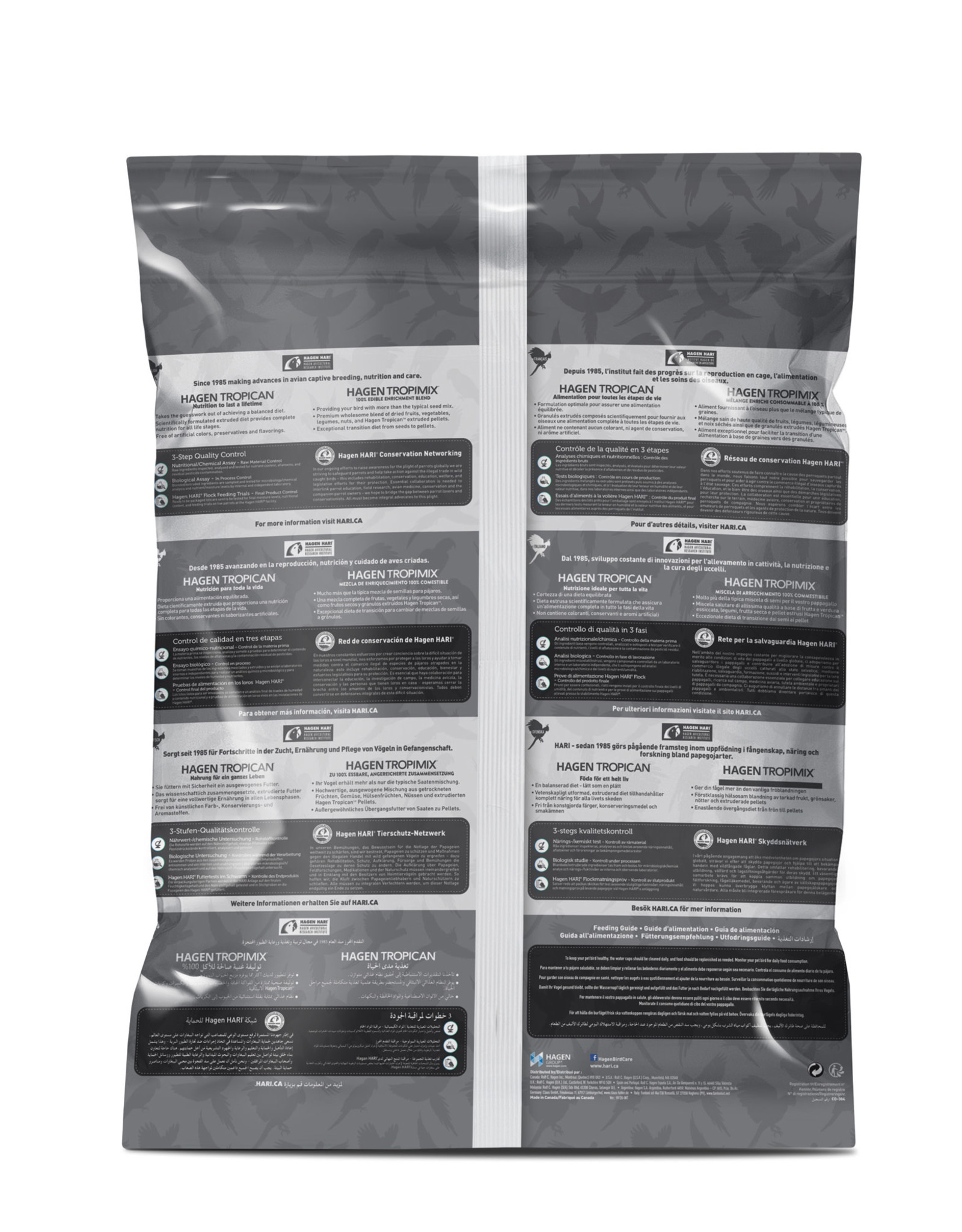 HARI BIN #36- HARI- 80517- TROPICAN- LIFETIME COCKATIEL- (2MM)  GRANULES 25 LB