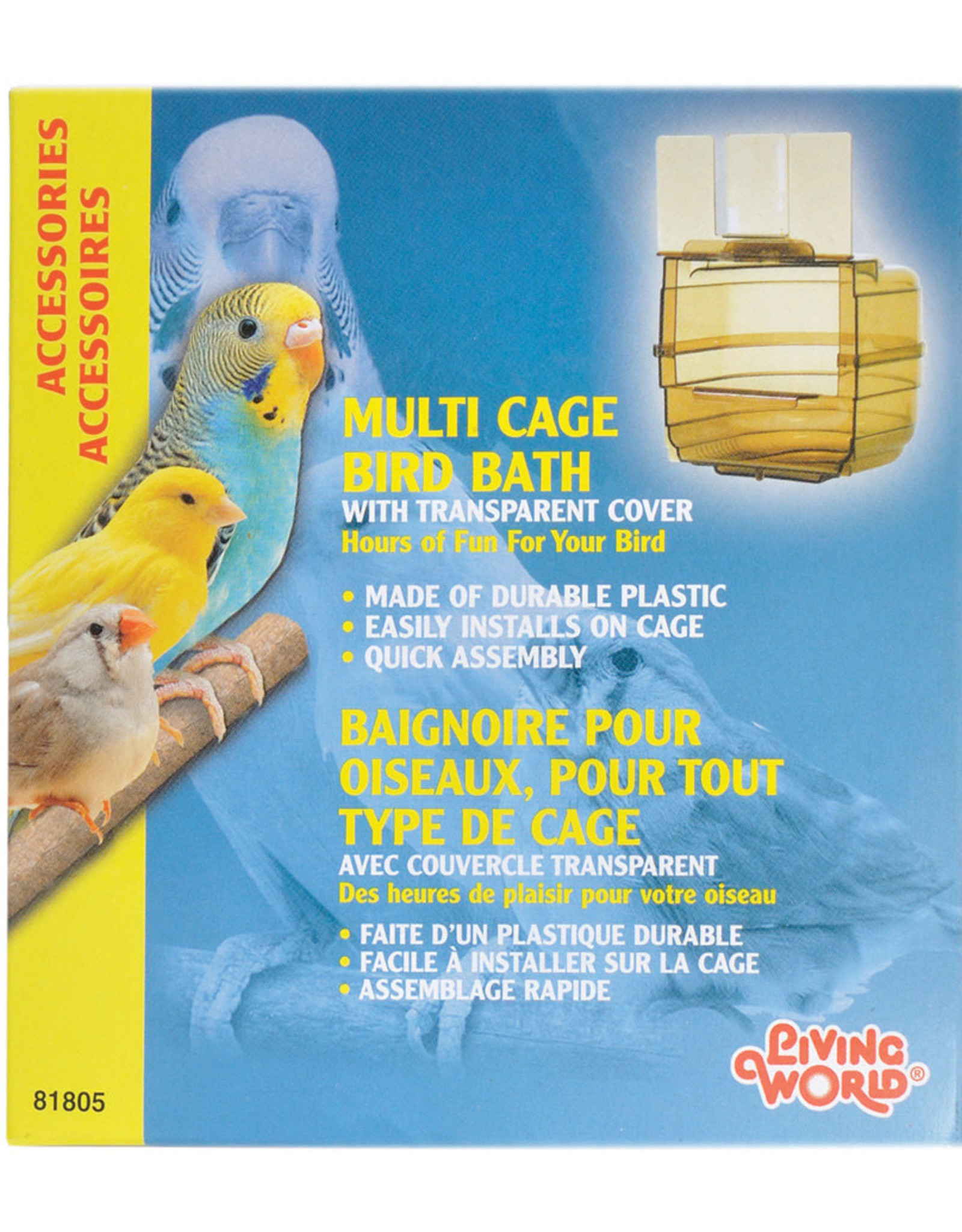 LIVING WORLD LIVING WORLD- 81805- BIRD BATH- OUTSIDE- PLASTIC CLEAR (BROWN)- 5X4.5X4