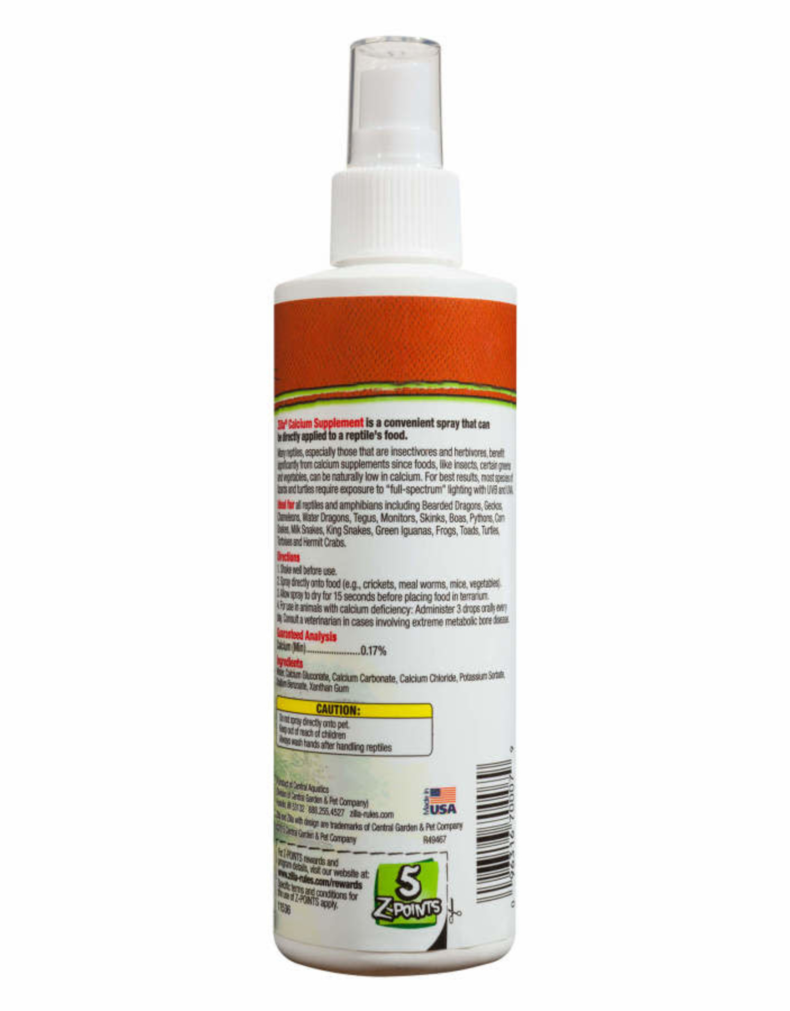 ZILLA PET PRODUCTS ZILLA- REPTILE- CALCIUM SPRAY- 2X2X7- 8 OZ