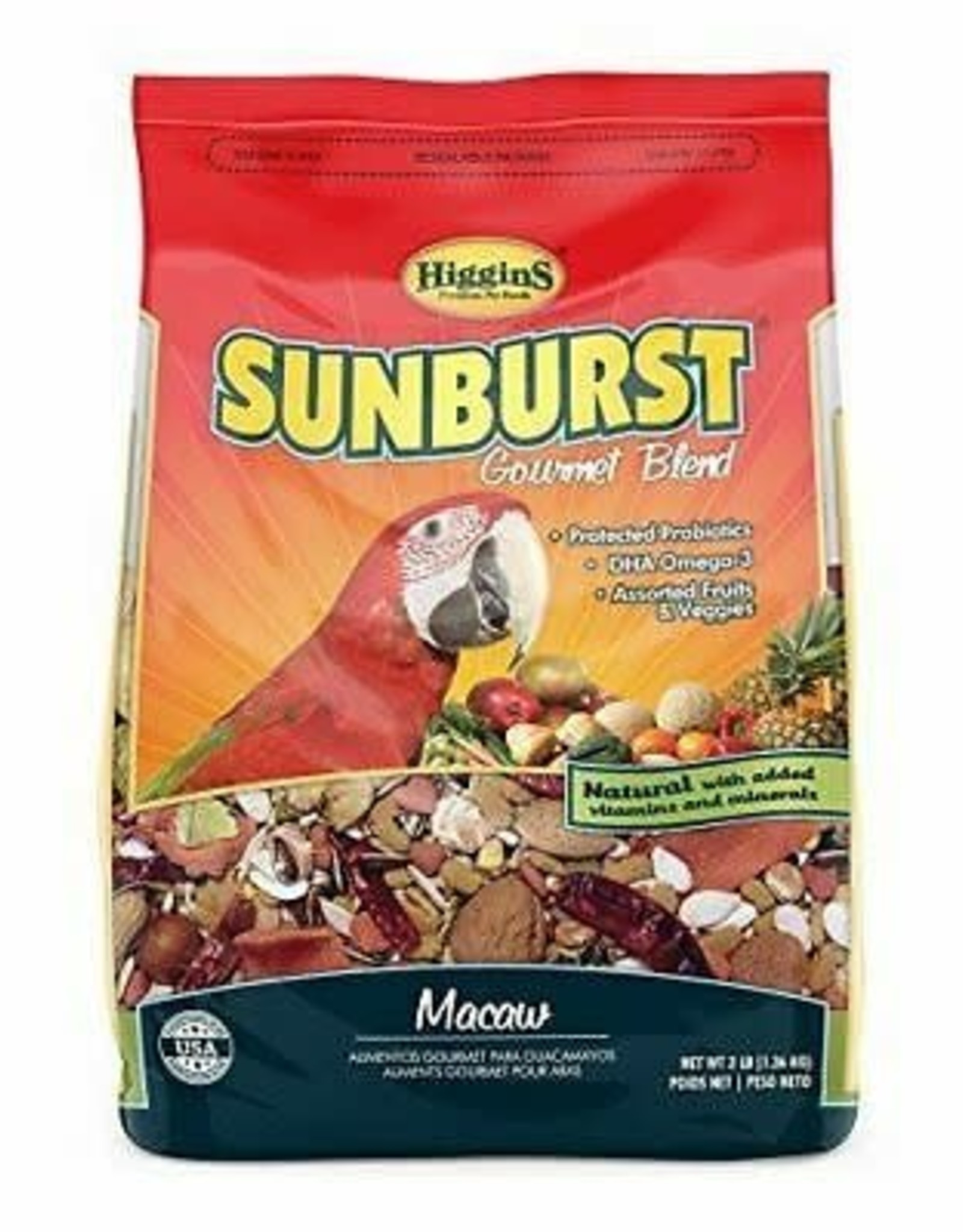HIGGINS PREMIUM PET FOODS BIN #121- HIGGINS- SUNBURST- 5X5X5- MACAW- PER LB