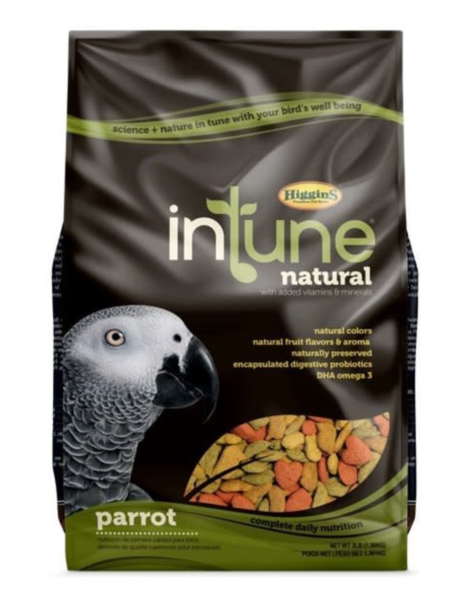 HIGGINS PREMIUM PET FOODS BIN #160- HIGGINS- INTUNE- PELLETED DIET- 6X6X6- PARROT-  PER LB