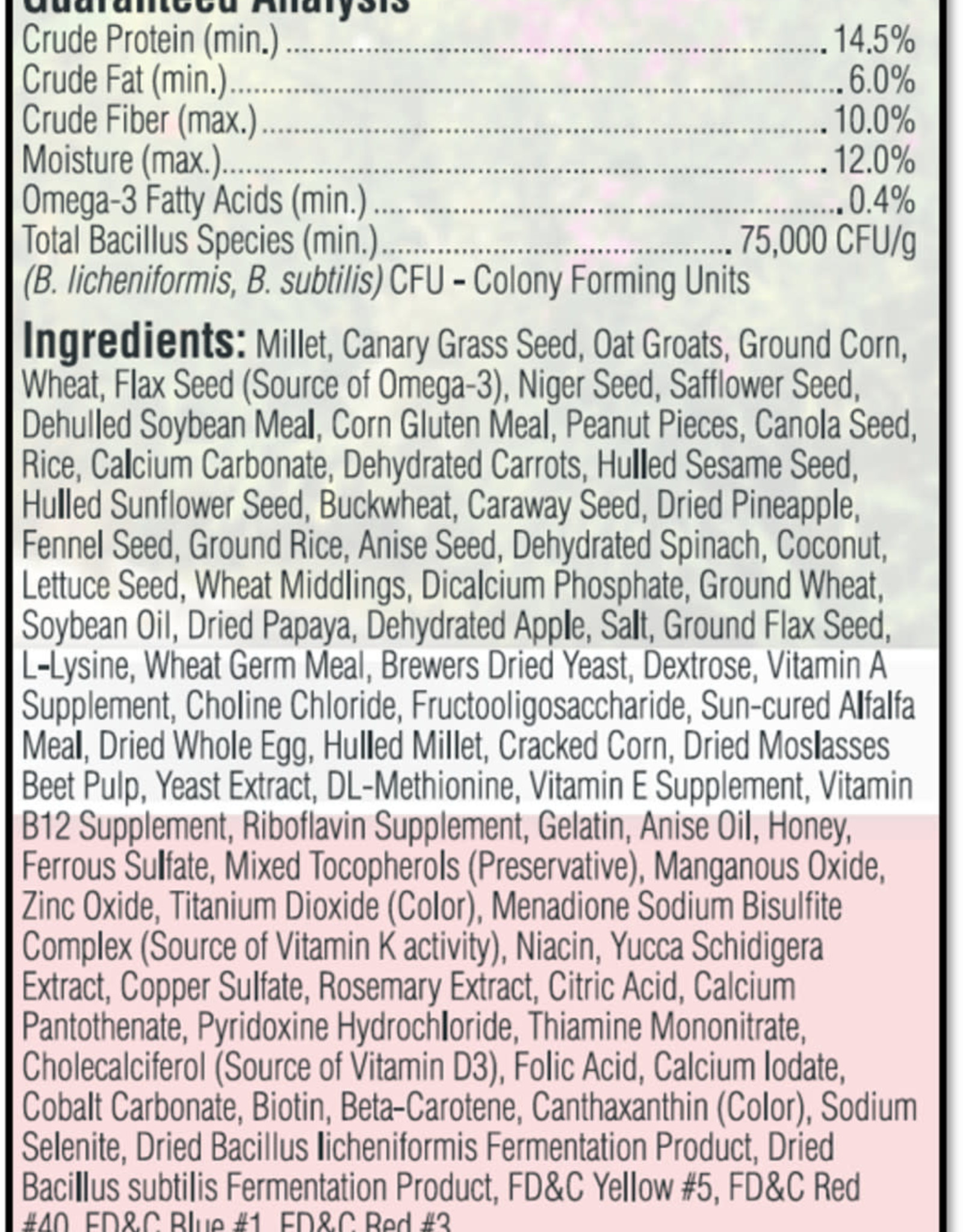CENTRAL - KAYTEE PRODUCTS KAYTEE- FIESTA- BIRD FOOD- 14X16X8- PARAKEET- 4.5 LB
