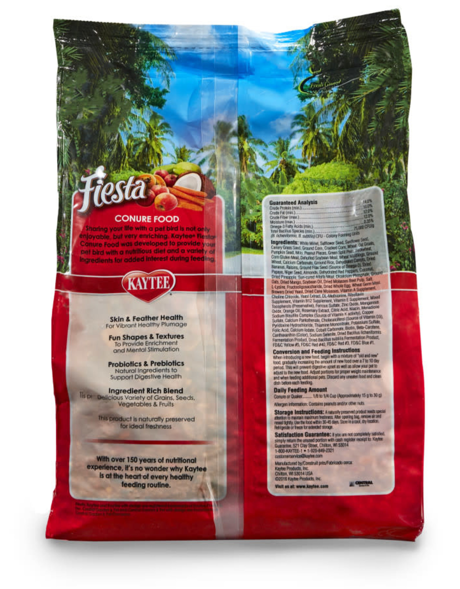 CENTRAL - KAYTEE PRODUCTS KAYTEE- FIESTA- BIRD FOOD- 14X16X8- CONURE- 4.5 LB