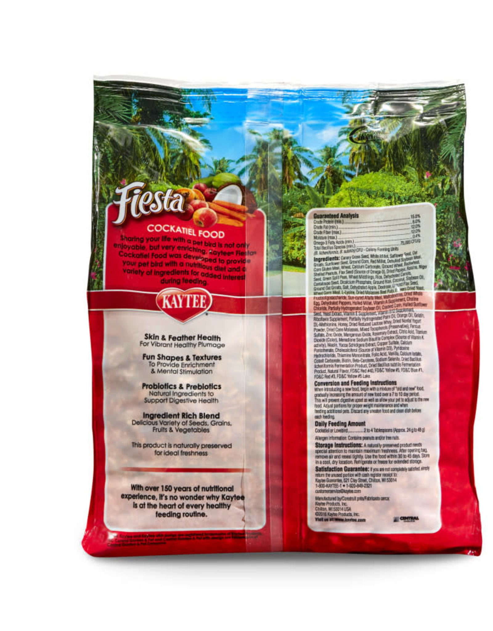 CENTRAL - KAYTEE PRODUCTS KAYTEE- FIESTA- BIRD FOOD- 14X16X8- COCKATIEL 4.5 LB