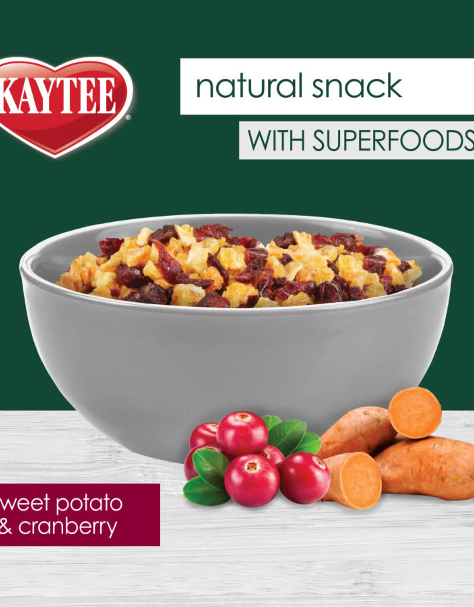 CENTRAL - KAYTEE PRODUCTS KAYTEE- NATURAL SNACK WITH SUPERFOODS- 4X6X2- SWEET POTATO AND CRANBERRY- 3 OZ