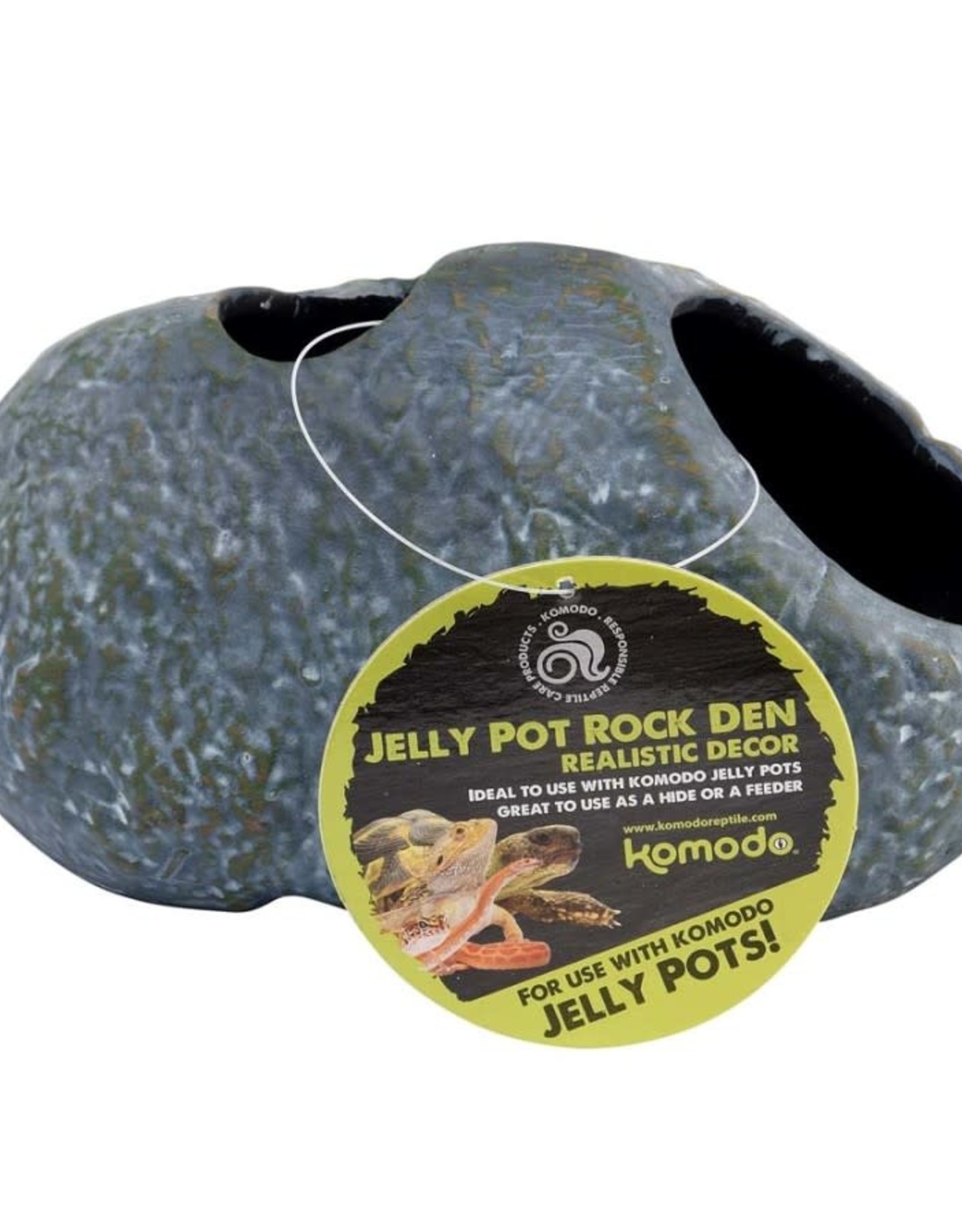 KOMODO KOMODO- HIDEOUT- RESIN- 6.5X4X3.5- JELLY POT HOLDER/ROCK DEN- SMALL