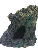 KOMODO KOMODO-  HIDEOUT- RESIN- 3.5X3.5X3- DRAINTREE- NANO- FOREST- LARGE