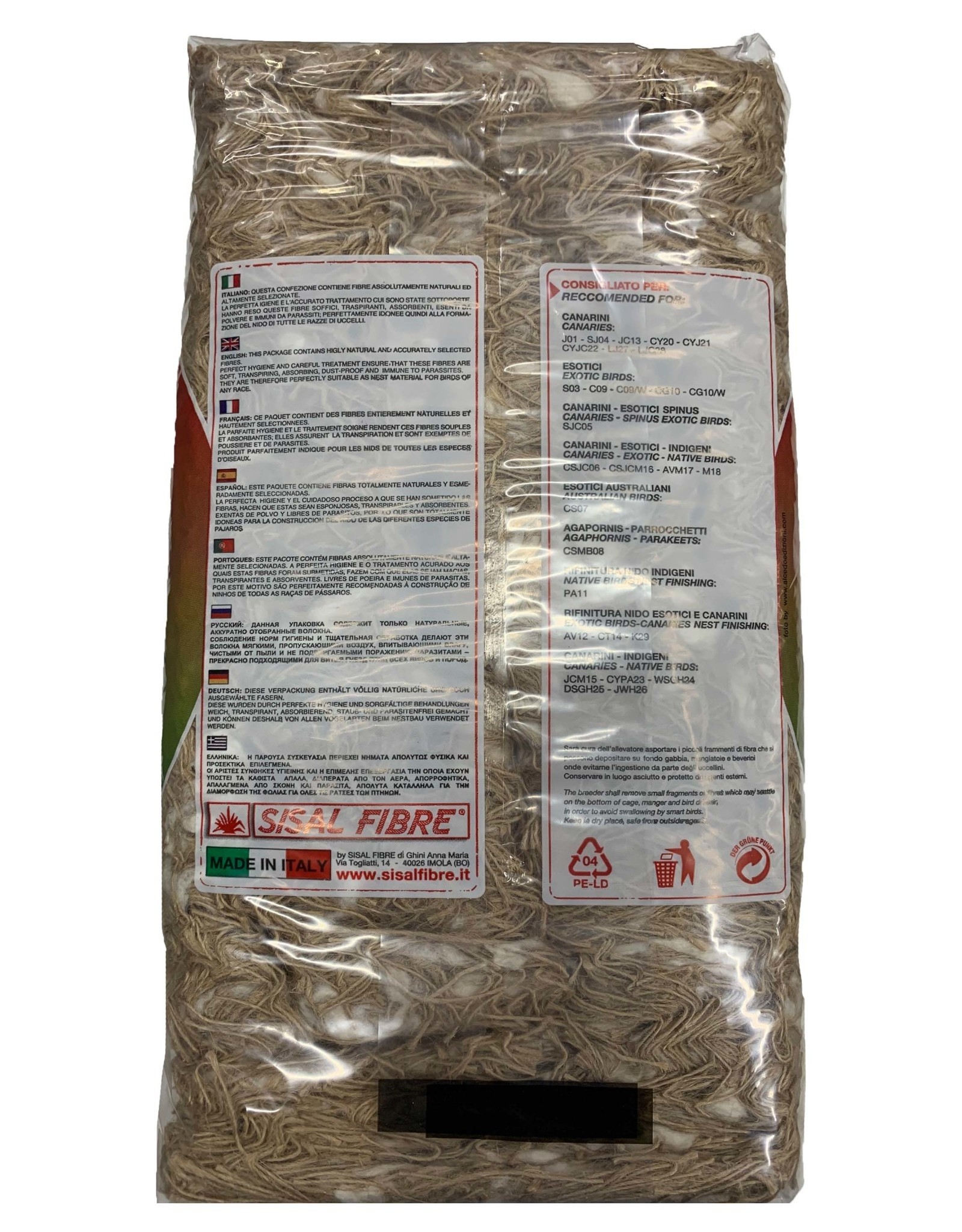 QUIKO NESTING MATERIAL- 12X24X8- COCONUT/SISAL/JUTE/COTTON/STERILE ANIMAL HAIR/HEMP- 500 G
