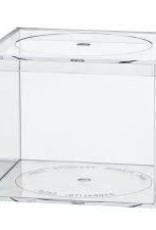 AMAC AMAC- ACRYLIC BOX- FLAT TOP SERIES- 773C-  4” x 4” x 3 1/4”- CRYSTAL CLEAR