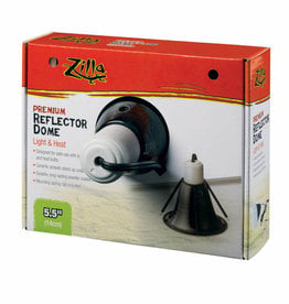 CENTRAL AQUATICS (ALL GLASS) ZILLA- REFLECTOR DOME- 5.5X5.5X9- CERAMIC SOCKET- BLACK*