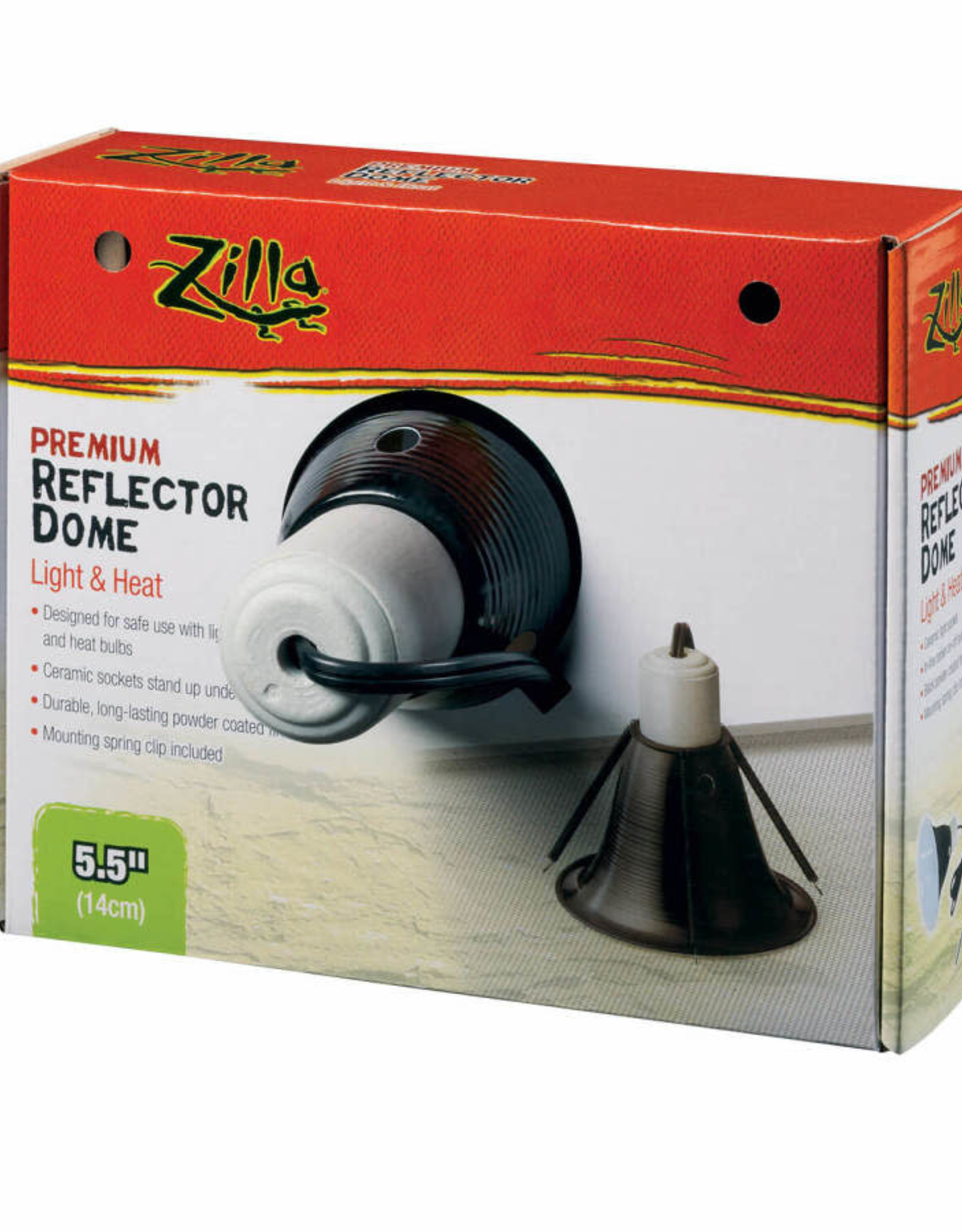 CENTRAL AQUATICS (ALL GLASS) ZILLA- REFLECTOR DOME- 5.5X5.5X9- CERAMIC SOCKET- BLACK*