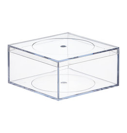 AMAC AMAC- ACRYLIC BOX- FLAT TOP SERIES- 772C-  4 x 4 x 2- CRYSTAL CLEAR