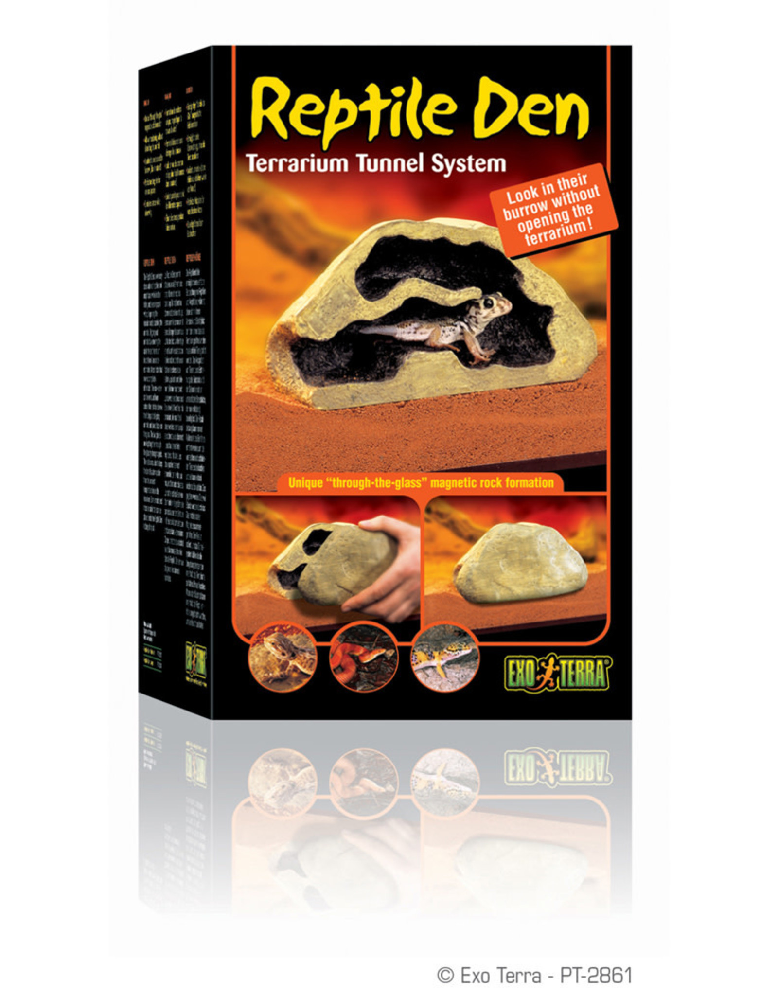 EXO TERRA EXO TERRA- PT2861- TERRARIUM DECOR- 2-PART MAGNETIC REPTILE- HIDE/DEN- 10X6X5- SMALL *DISC