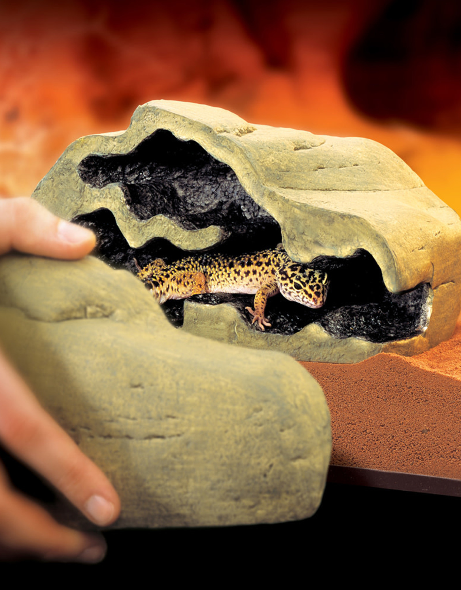 EXO TERRA EXO TERRA- PT2861- TERRARIUM DECOR- 2-PART MAGNETIC REPTILE- HIDE/DEN- 10X6X5- SMALL *DISC
