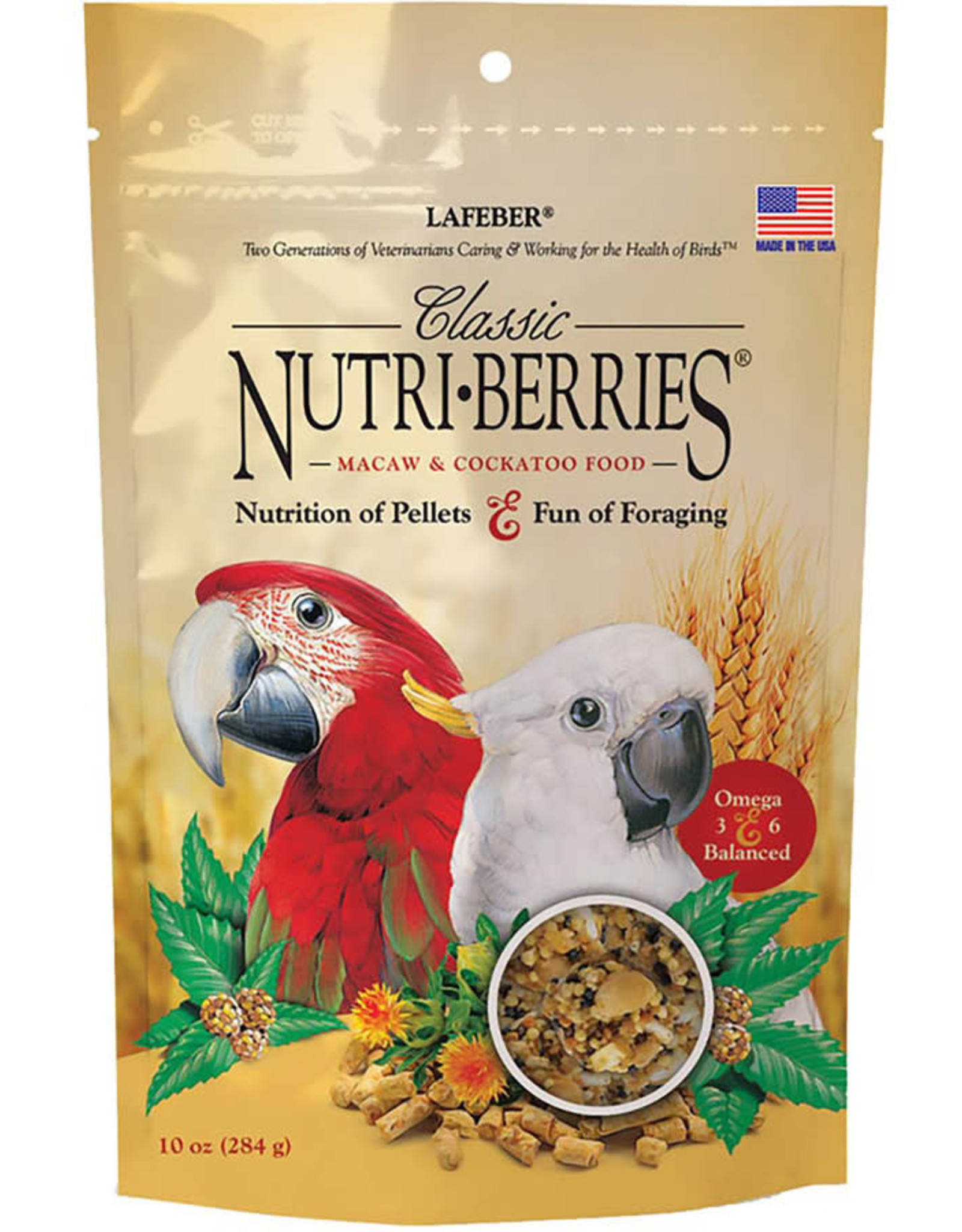 LAFEBER'S LAFEBER'S- NUTRI-BERRIES- PELLETED DIET/TREAT- 10X7X2- 10 OZ- MACAW/COCKATOO- CLASSIC