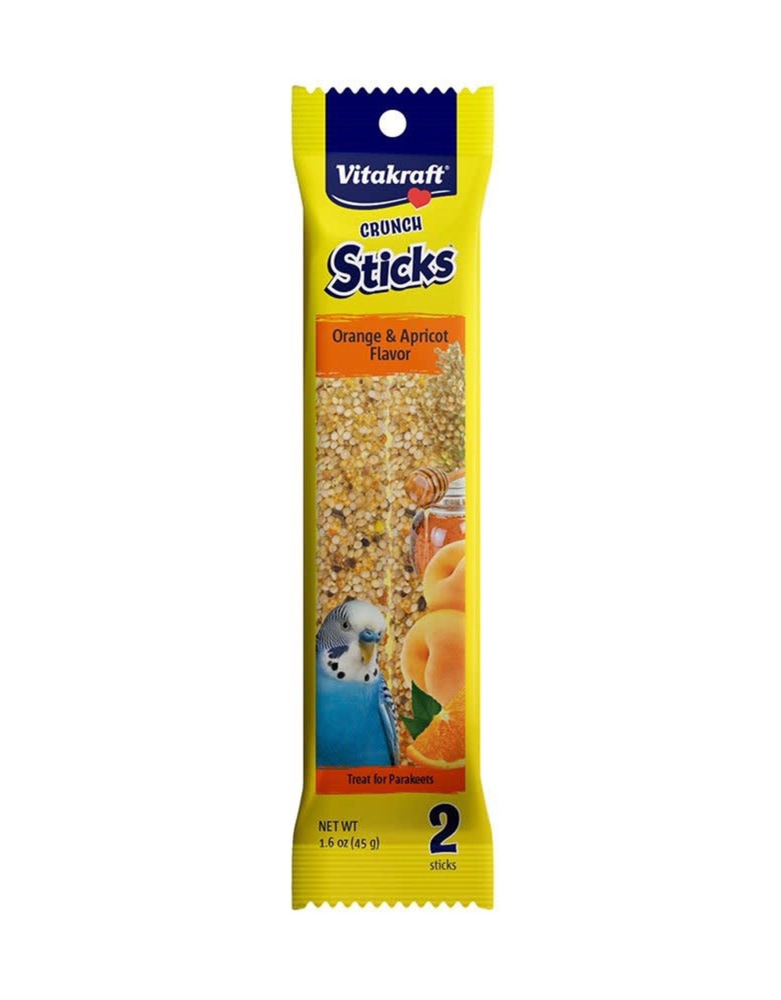 VITAKRAFT SUN SEED -SLAVE 775 VITAKRAFT- TREAT STICKS- PARAKEET- 5X8X2- ORANGE & APRICOT-  2.08 OZ- 2 CT