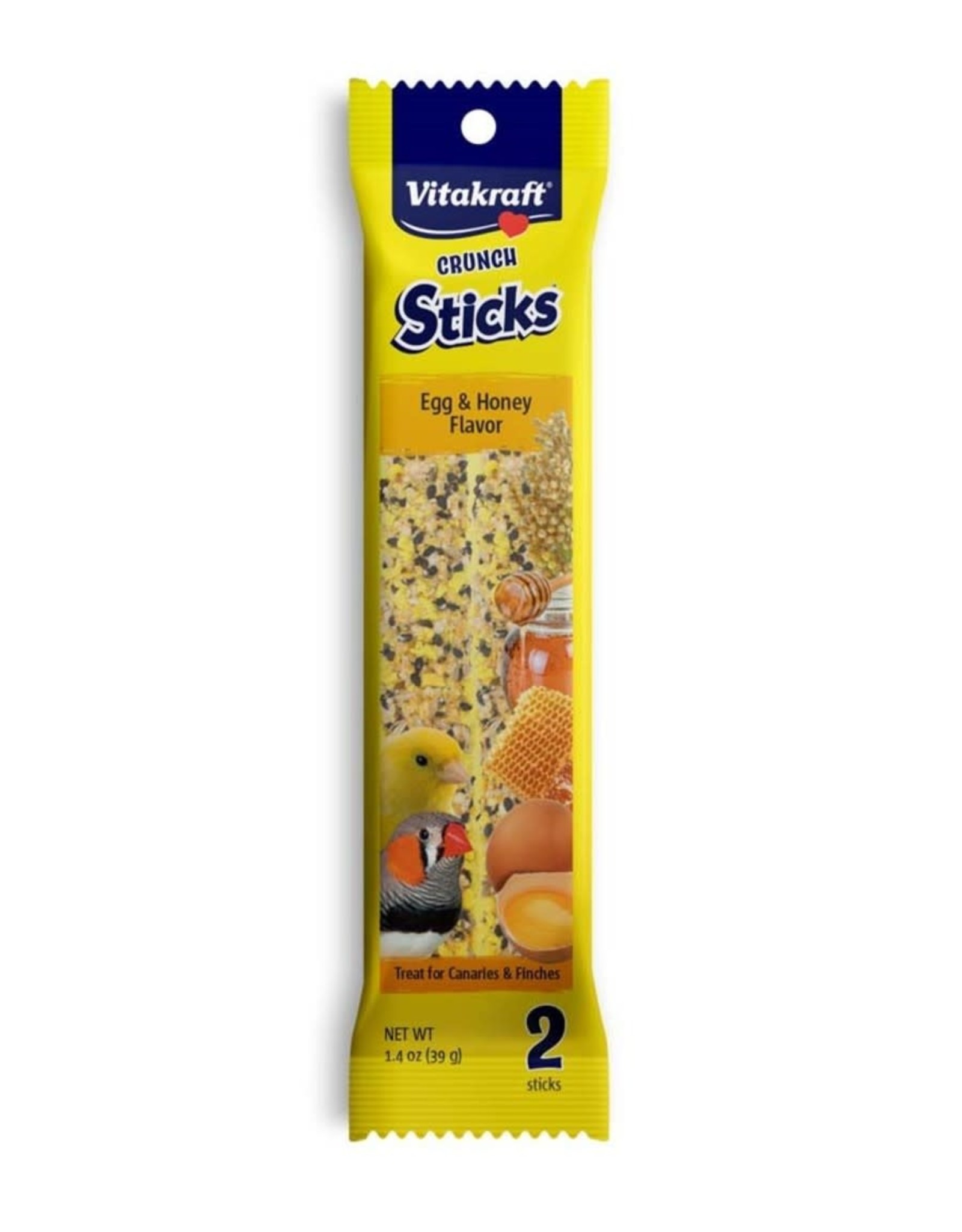 VITAKRAFT SUN SEED -SLAVE 775 VITAKRAFT- TREAT STICKS- CANARY- 5X8X2- EGG & HONEY-  1.4 OZ- 2 CT
