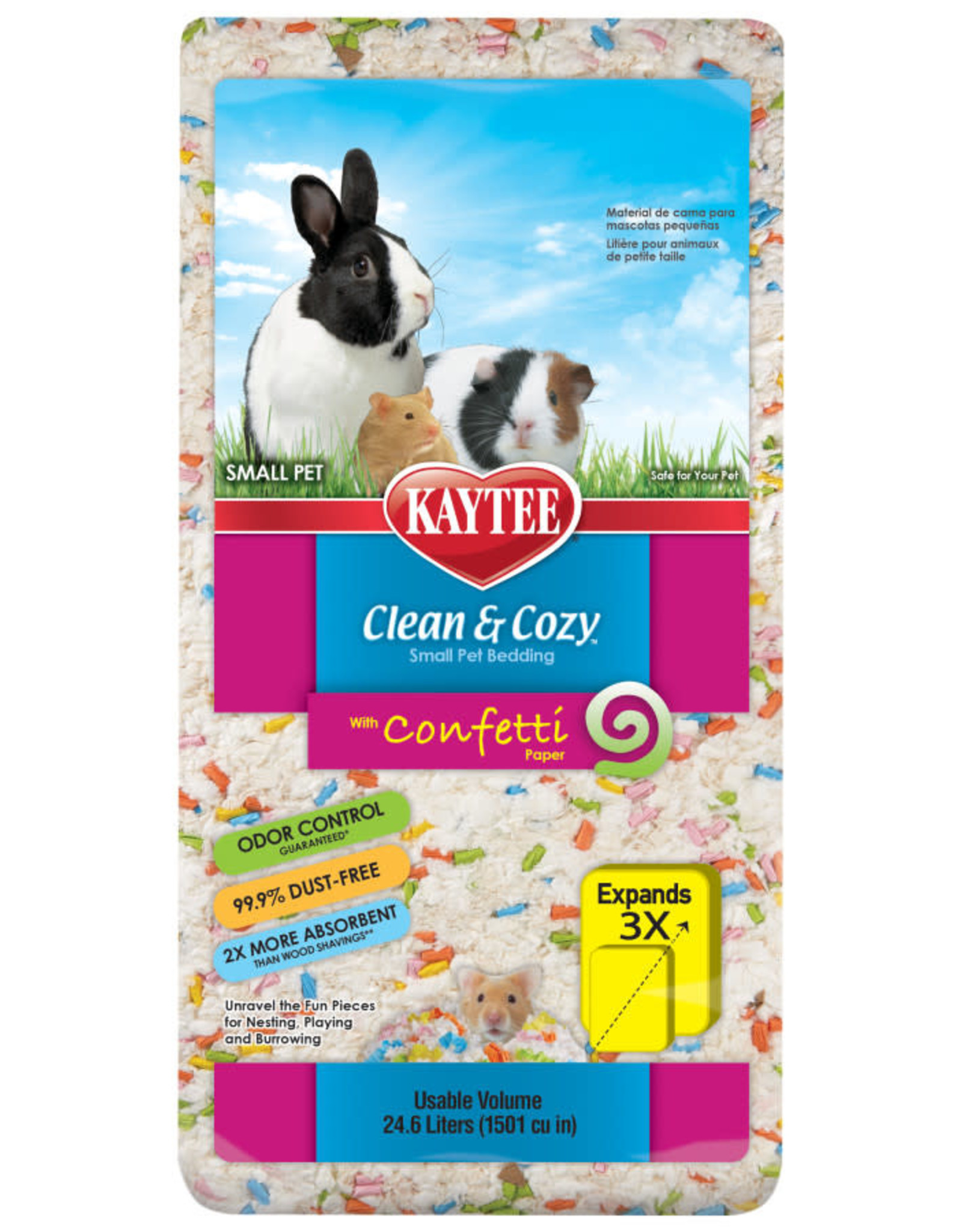 CENTRAL - KAYTEE PRODUCTS KAYTEE BEDDING- CLEAN AND COZY- CONFETTI- 24.6L
