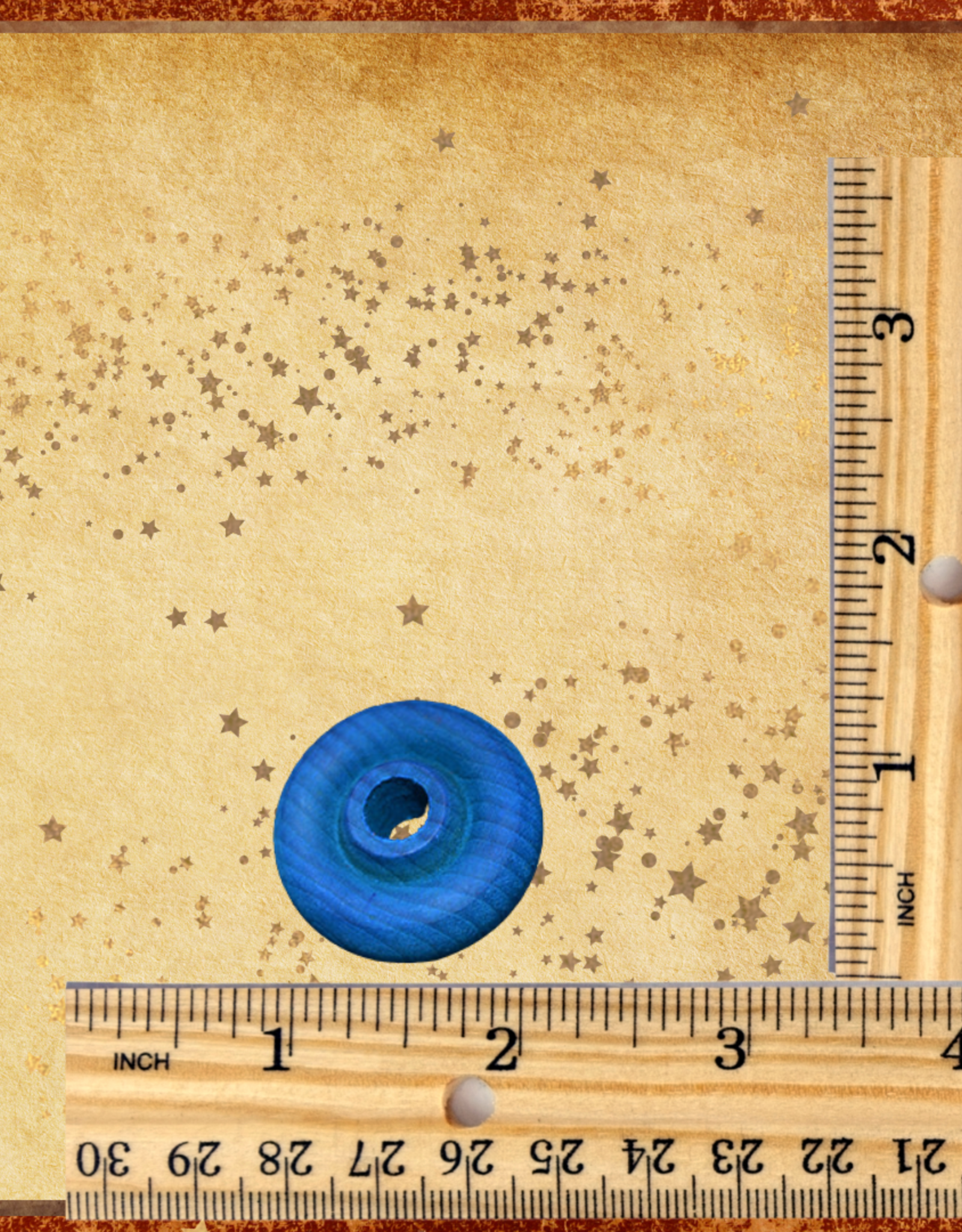 TOY MAKING- BEAD-  WOOD- 1X3/8- 1/4 HOLE- WHEEL- EACH