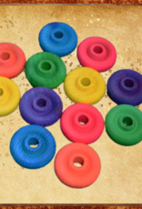 TOY MAKING- BEAD-  WOOD- 1X3/8- 1/4 HOLE- WHEEL- EACH