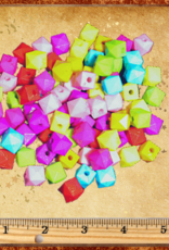 TOY MAKING- BEAD- PLASTIC- .5X.5- FACETED- MINI- 50 CT BAG