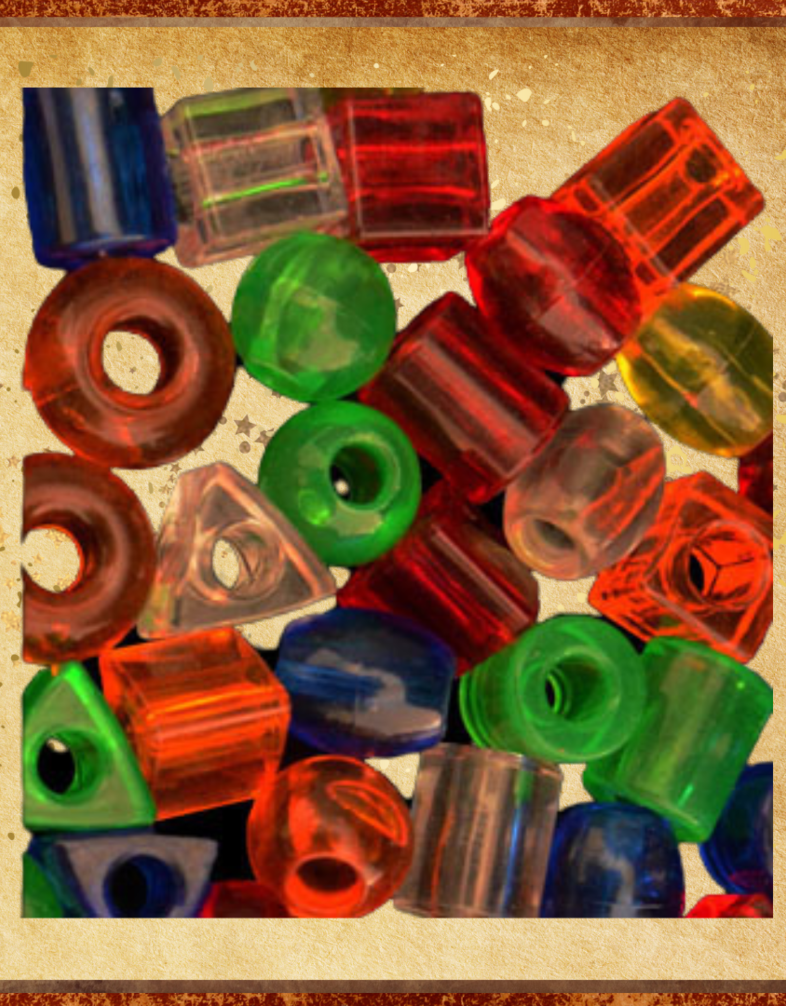 TOY MAKING- BEAD- PLASTIC- .75X.75- 1/4 HOLE- LACING- EACH