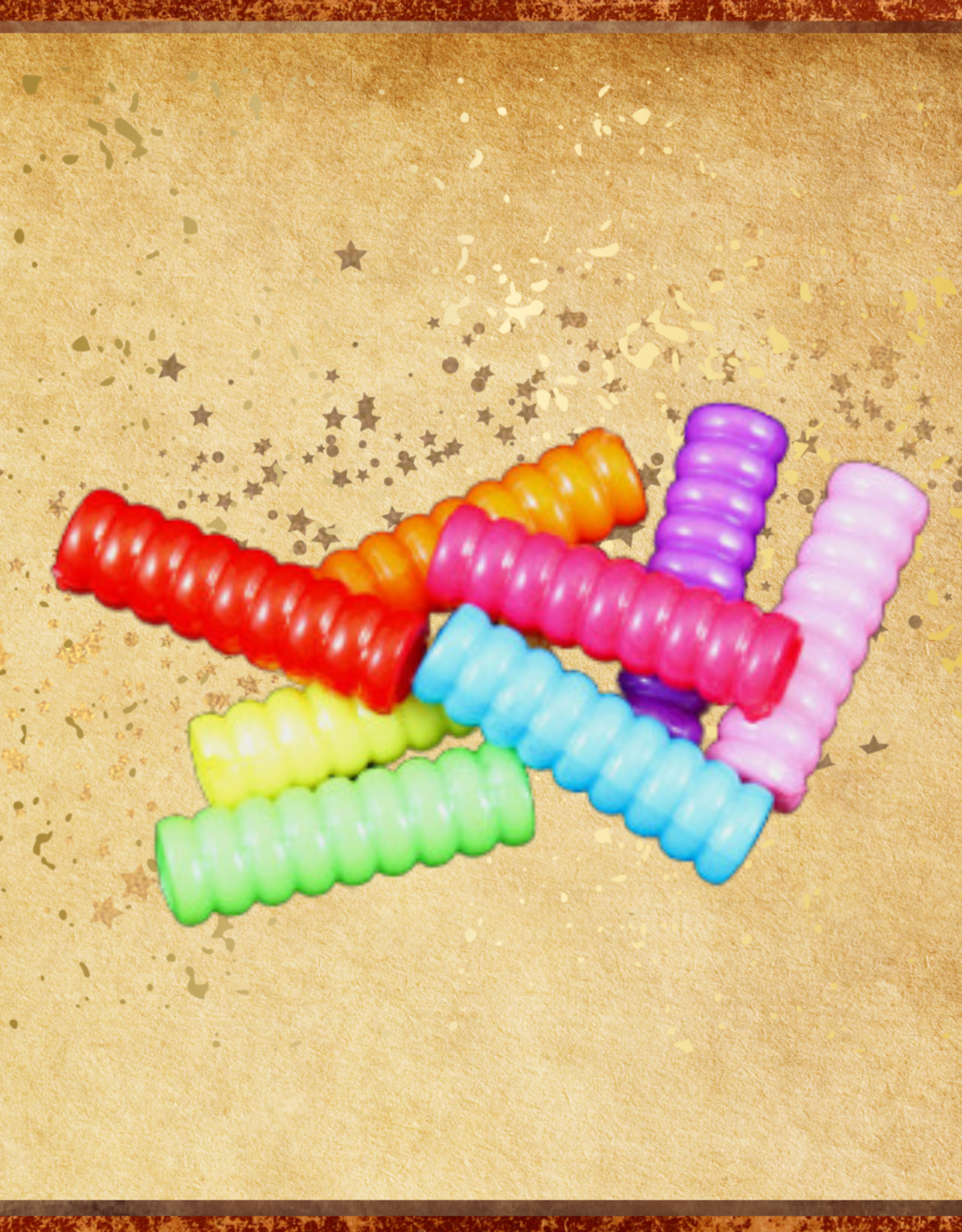 TOY MAKING- BEAD- PLASTIC- 1 INCH- 4MM HOLE-  RIPPLE STRAW-  EACH