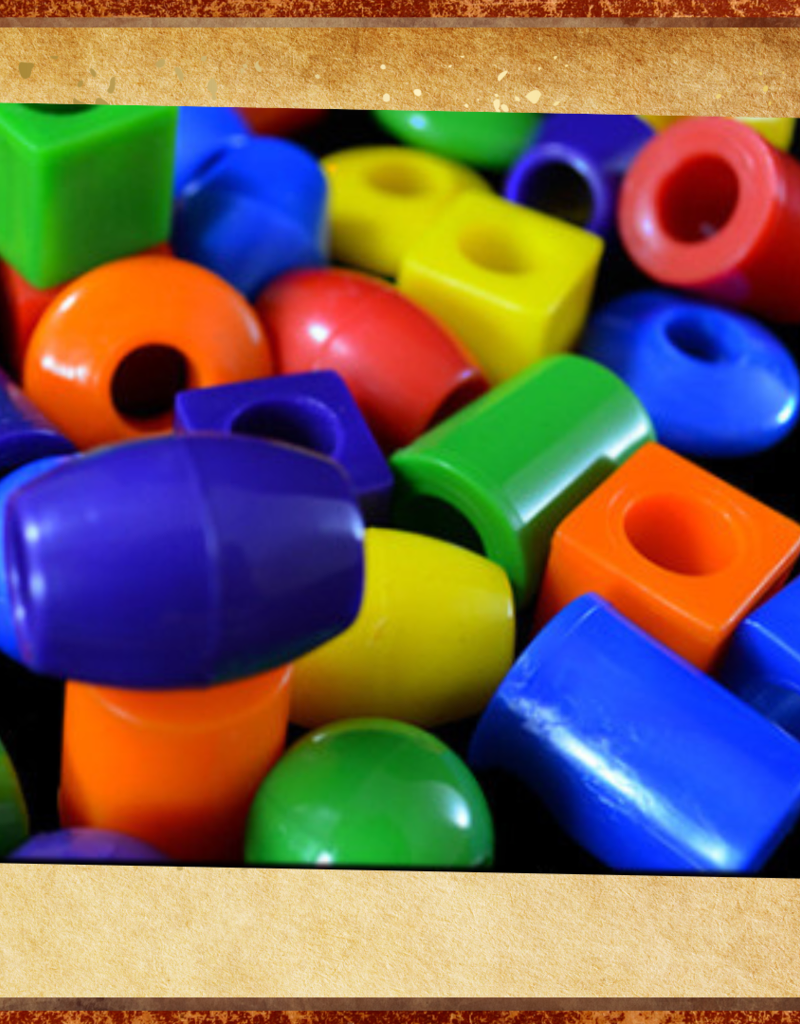TOY MAKING- BEAD- PLASTIC- 1X1- 1/4 HOLE- JUMBO- EACH