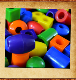 TOY MAKING- BEAD- PLASTIC- 1X1- 1/4 HOLE- JUMBO- EACH