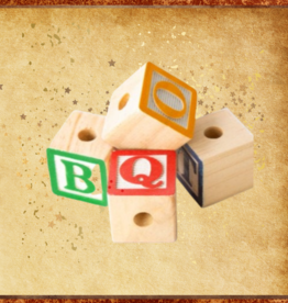 TOY MAKING- WOOD- BLOCK- 1-1/8X1-1/8- ABC- LARGE