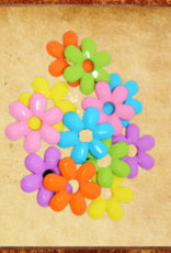 TOY MAKING- BEAD- PLASTIC- .25x1.5- THICK FLOWER- EACH