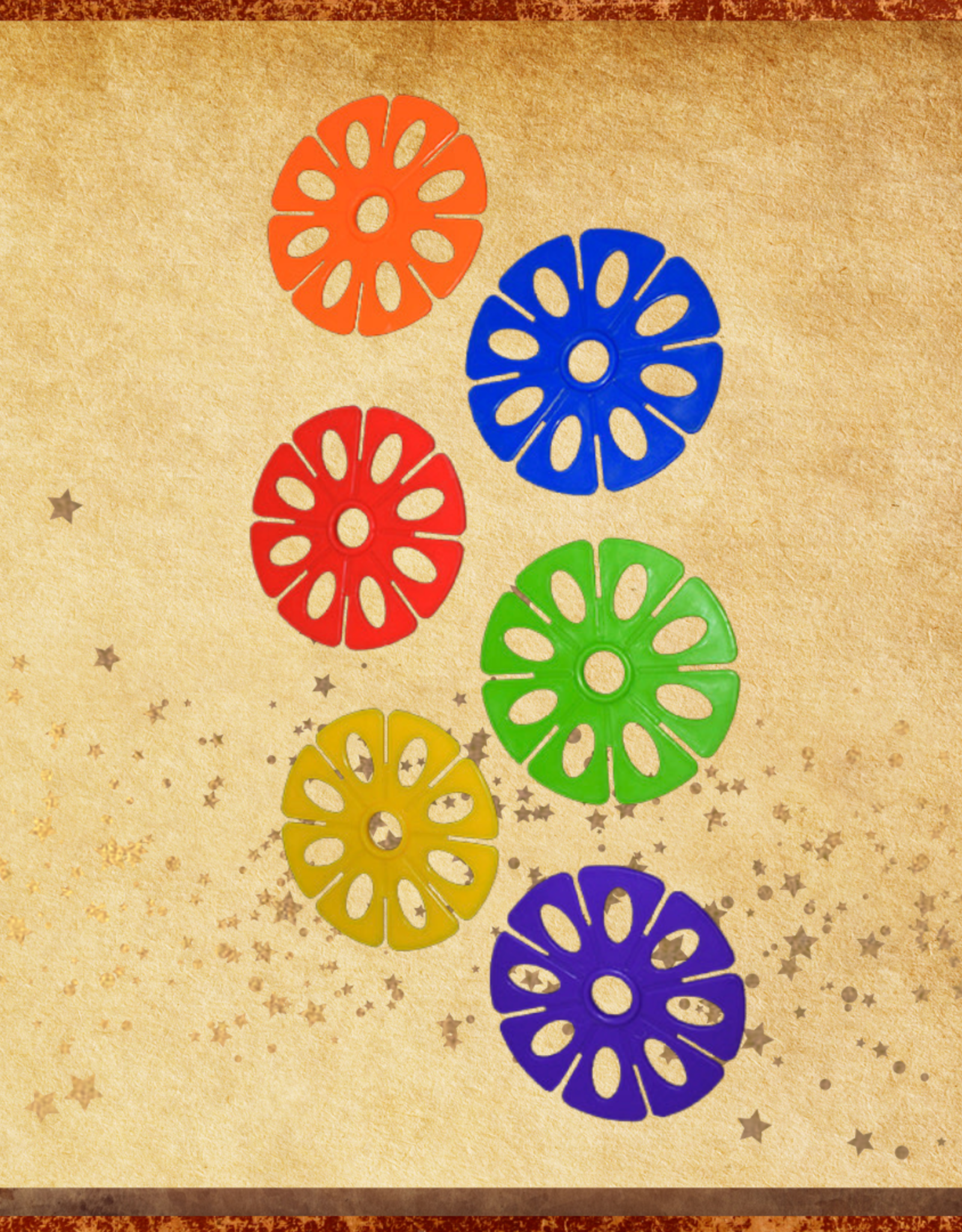 TOY MAKING- WHEEL- PLASTIC- 3-1/2 DIA-1/2 HOLE- FLOWER- EACH