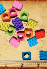 TOY MAKING- BEAD- PLASTIC- .25X.25X.25- RIBBON CANDY- EACH