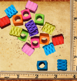 TOY MAKING- BEAD- PLASTIC- .25X.25X.25- RIBBON CANDY- EACH