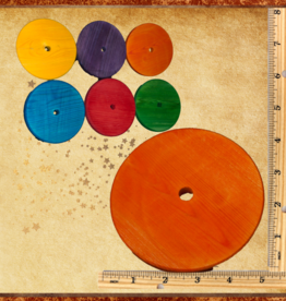 TOY  MAKING- BEAD- WOOD- 4 DIA, 1/2 " HOLE- CIRCLE- LARGE- EACH