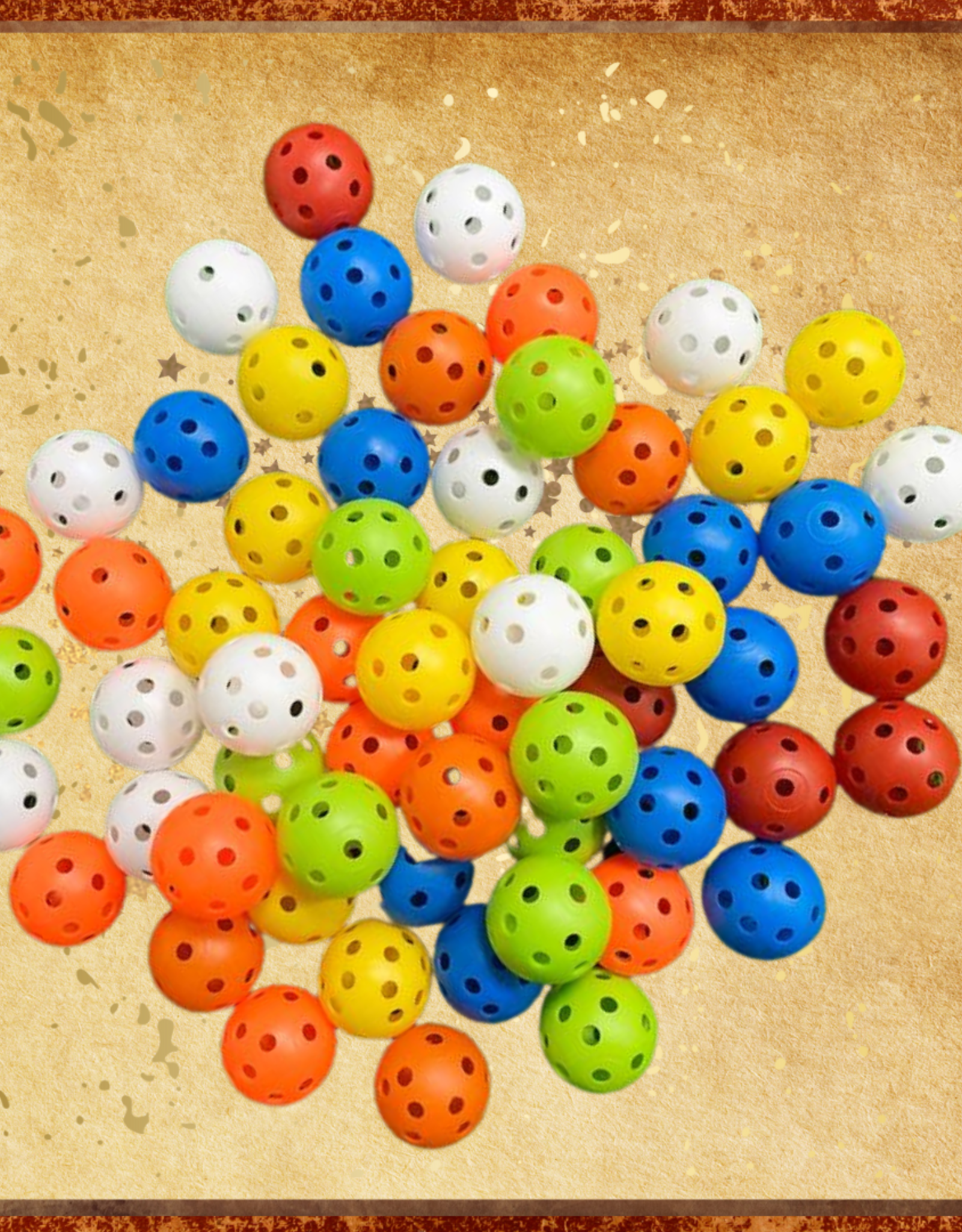 TOY MAKING- BALL- PLASTIC- 1.5X1.5X1.5- WIFFLE- GOLF BALL- COLORED