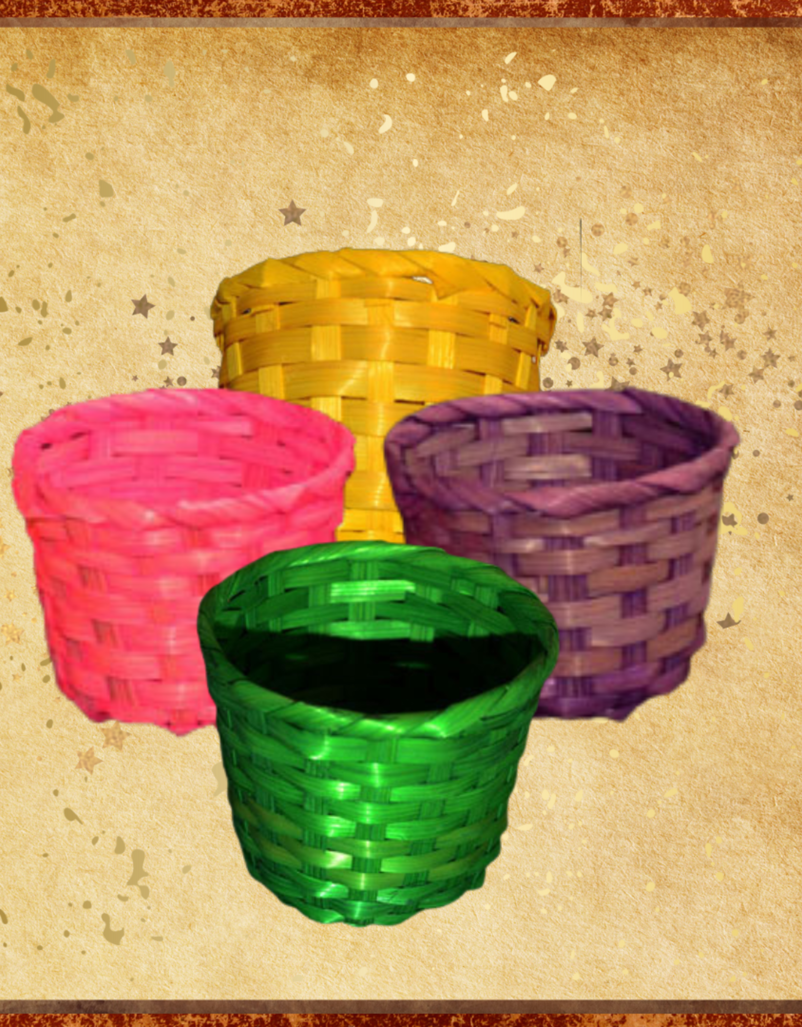 TOY MAKING- COLORED BASKET- 3X2.5- MINI- EACH