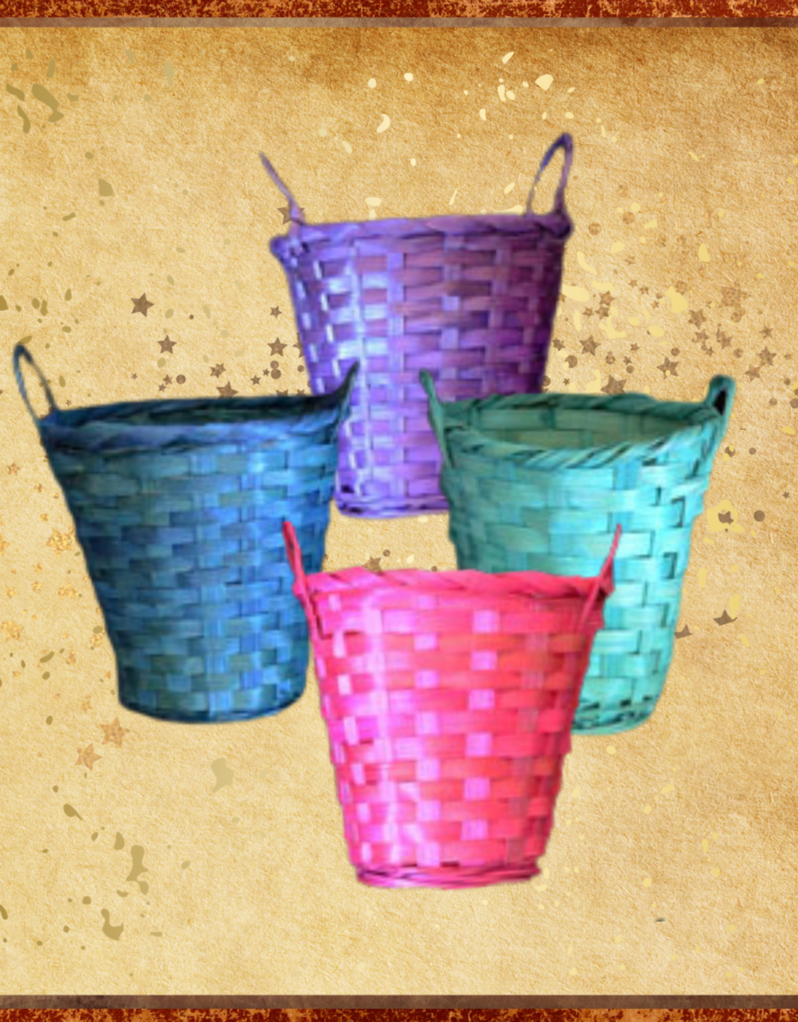 TOY MAKING- COLORED BASKET- 4.5X4.5- ASSORT COLORS- EACH